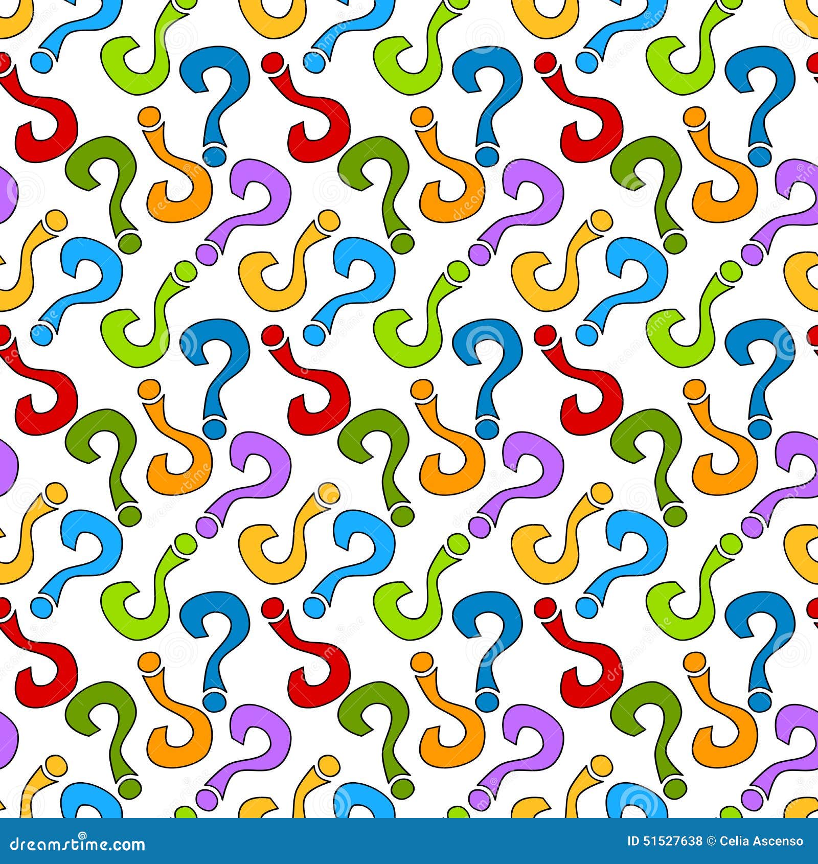 Colorful Question Mark Seamless Background Stock Photo - Image: 51527638