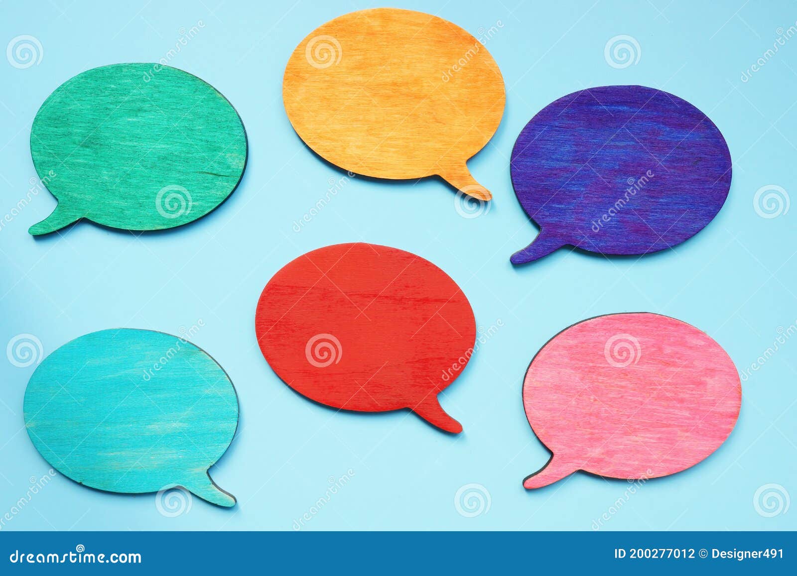 colorful quote bubbles. linguistic diversity and multi language concept.