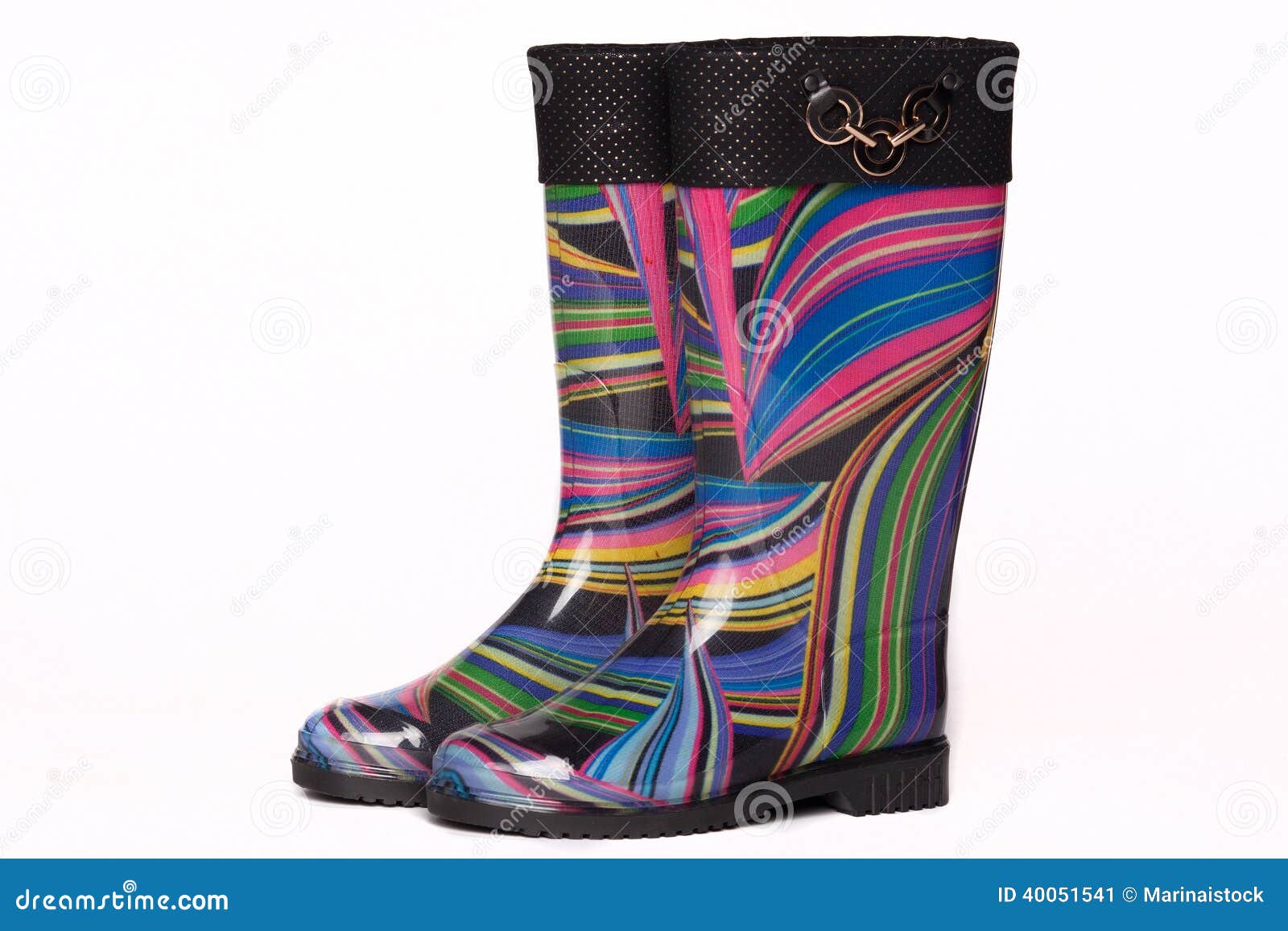 colorful rain boots