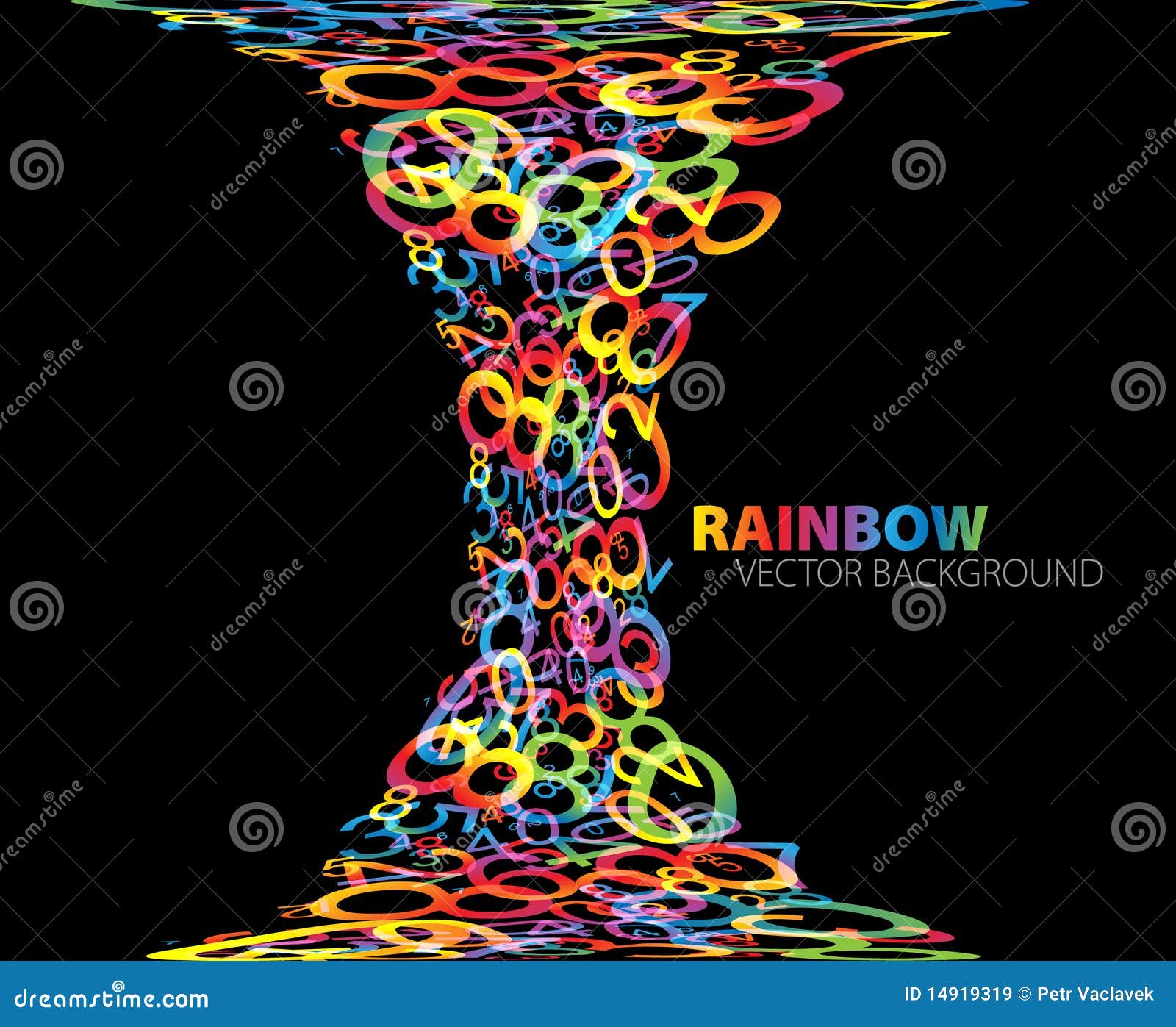 Colorful rainbow numbers stock illustration. Illustration of overlay