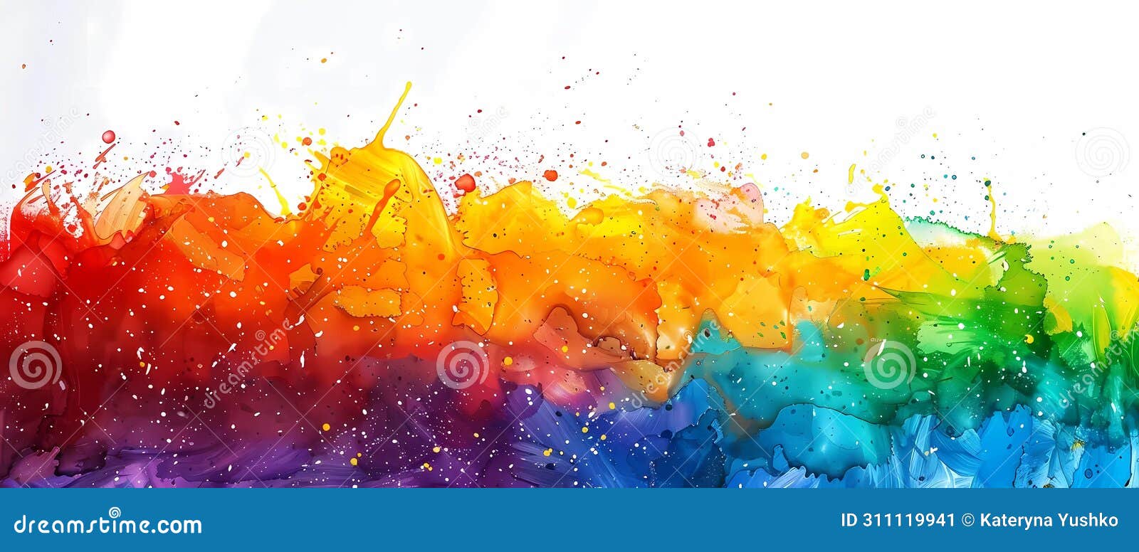 colorful rainbow painting splash background