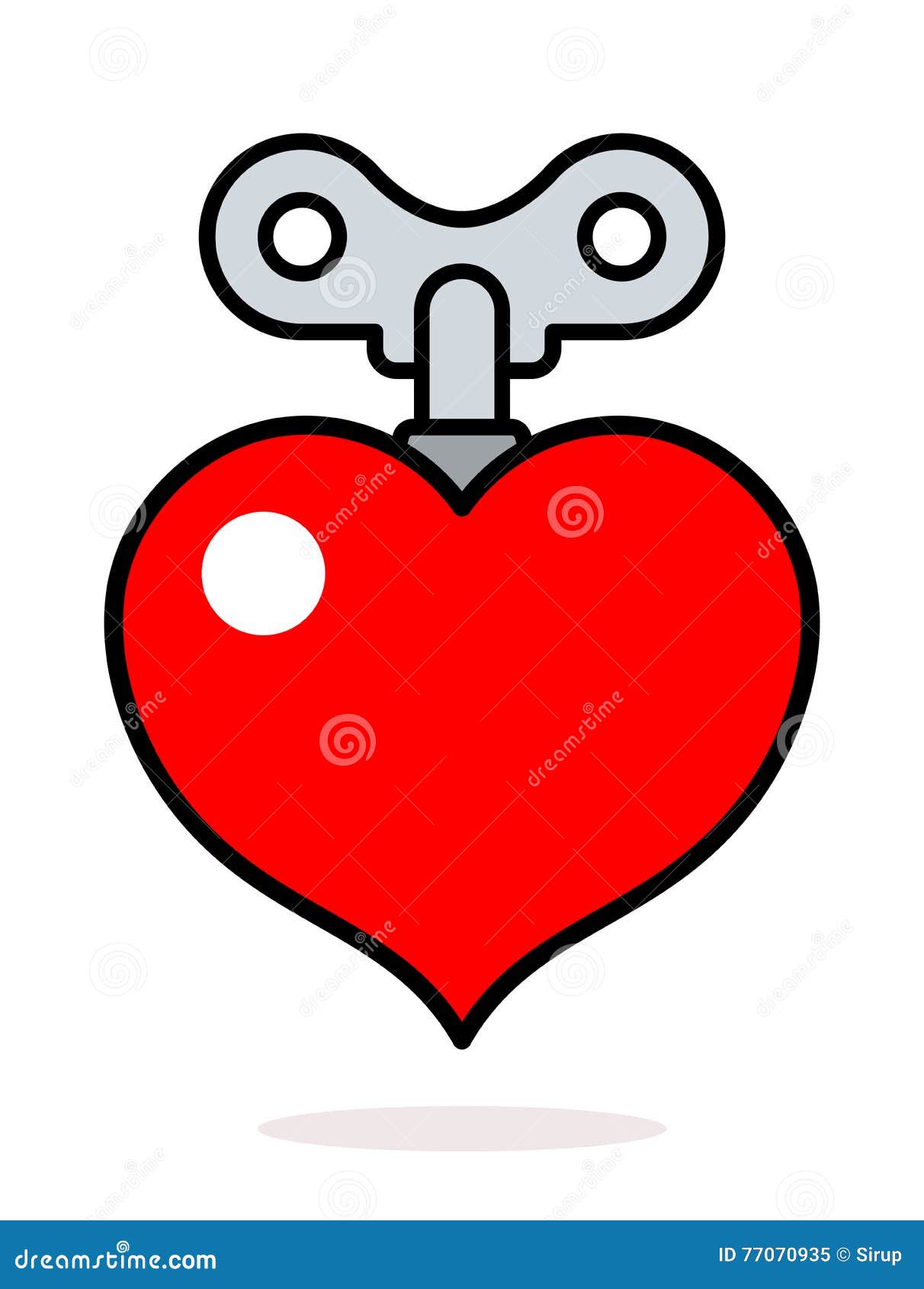 colorful red heart pacer icon with a winder key