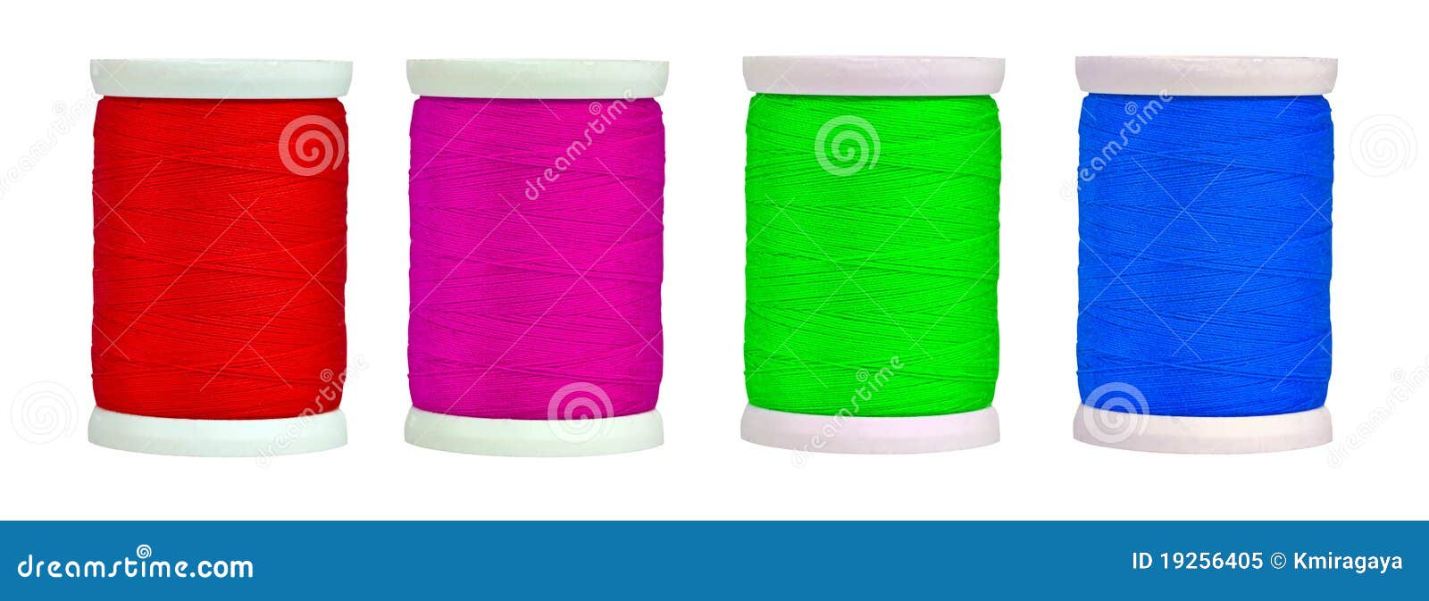 Colorful Reels with Thread Isolated on White Stock Image Image of