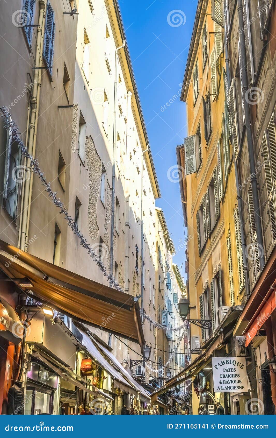Colorful Restaurants Shops Street Cityscape Nice France Editorial Photo