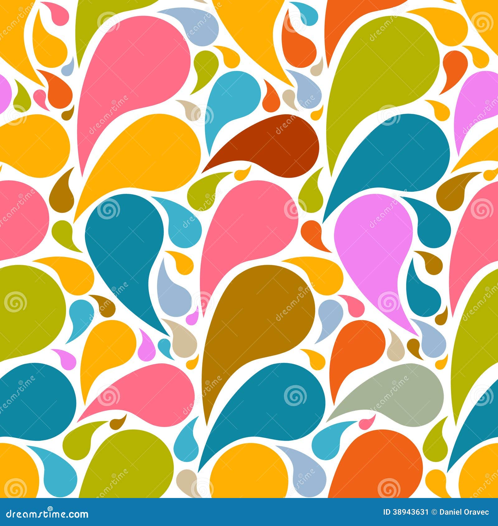 Colorful Retro Abstract Liquid Seamless Pattern - Background