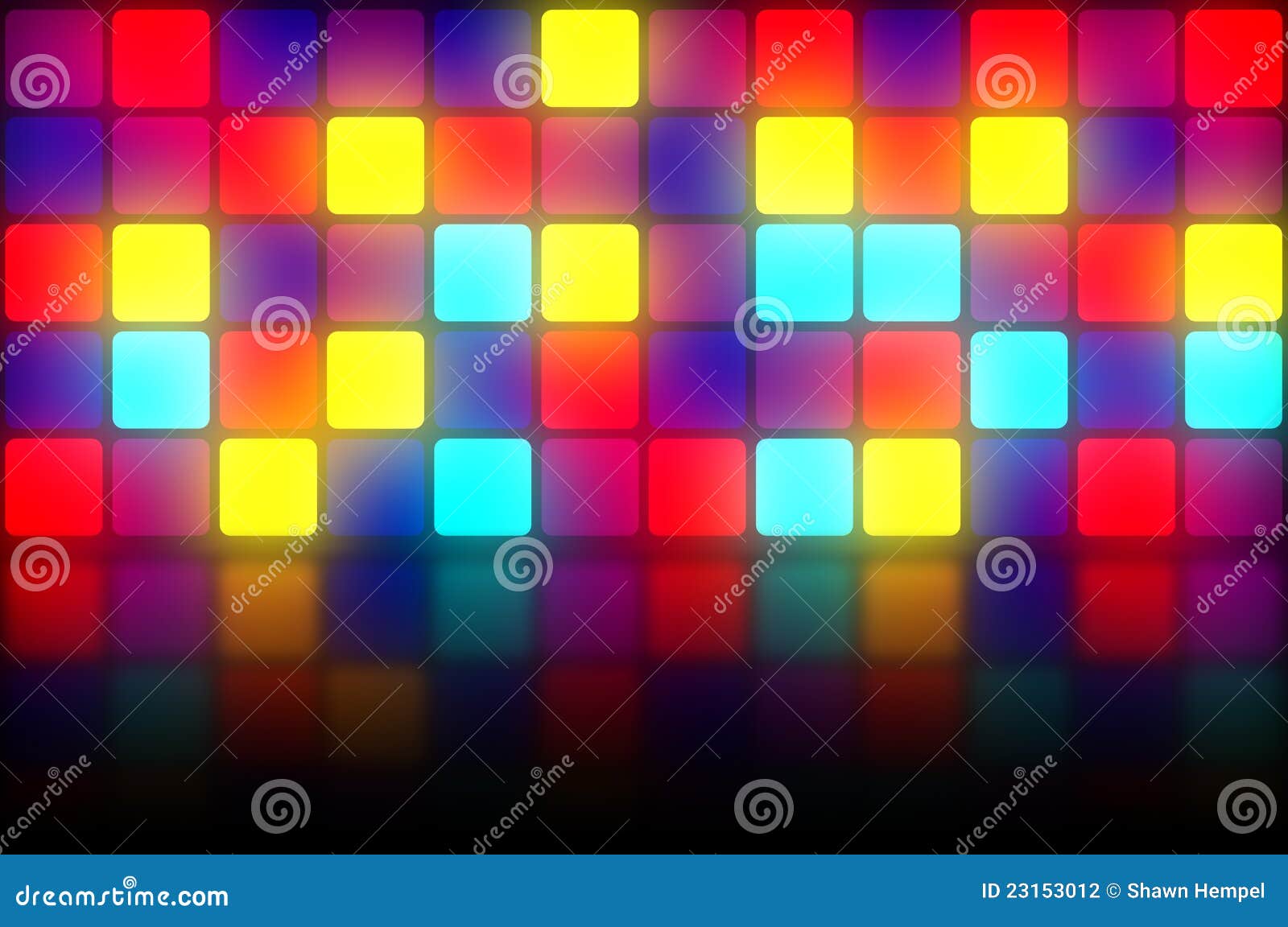 Colorful Retro Dancefloor Backdrop Stock Illustration