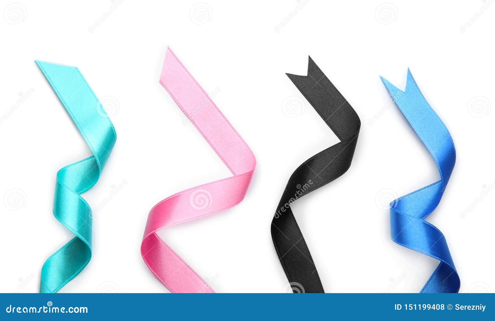 Colorful Ribbons on White Background Stock Photo Image of festive