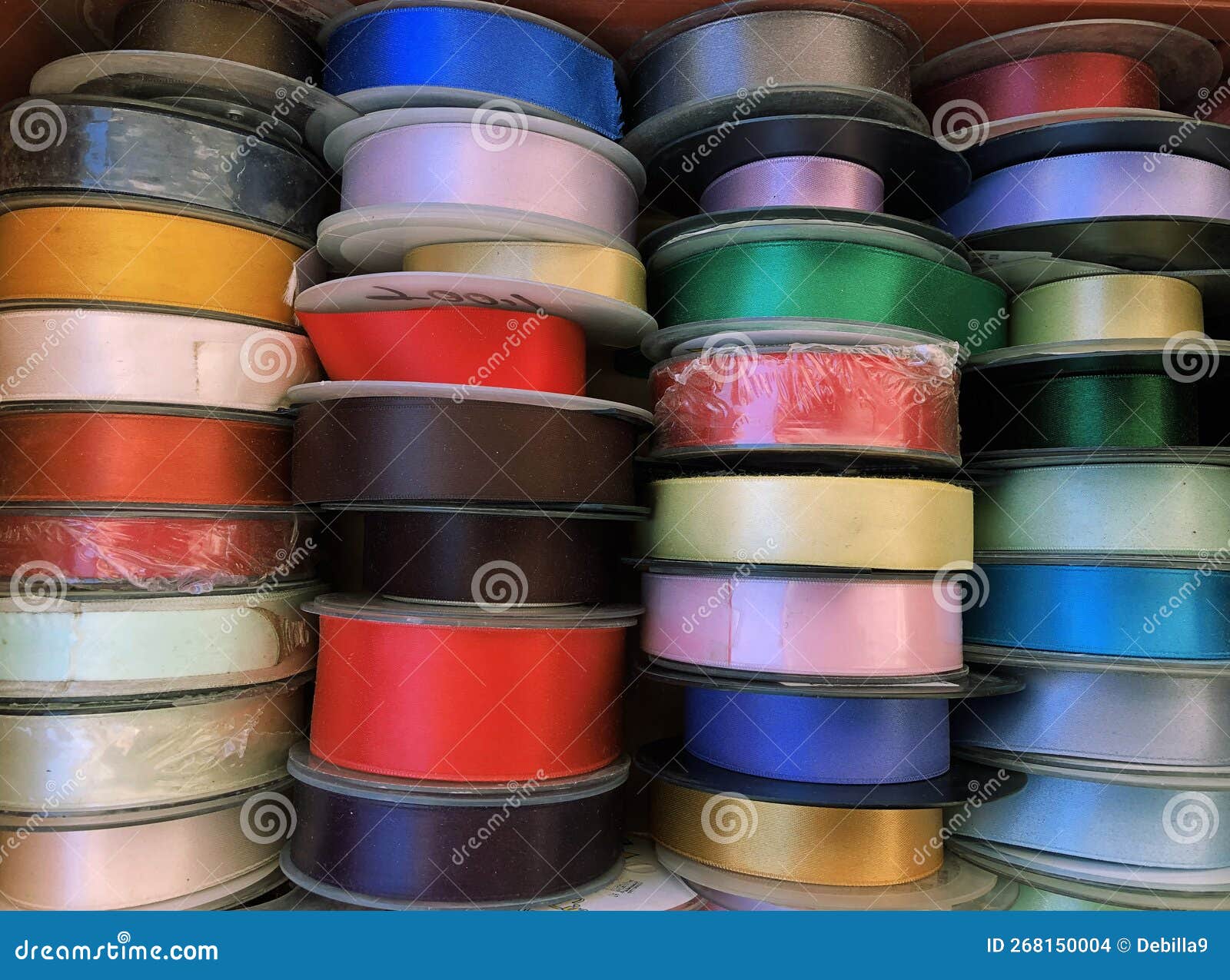 Colorful Rolled Ribbons for Sale Full Frame Stock Photo Image of roll