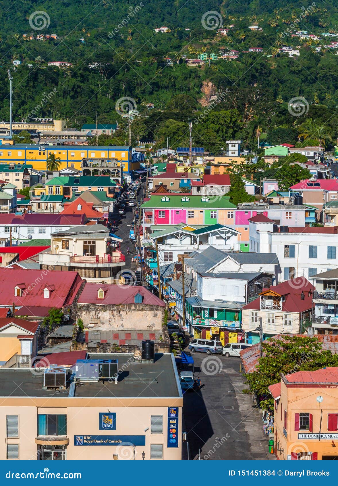 Colorful Rosseau Dominica editorial stock image. Image of building ...