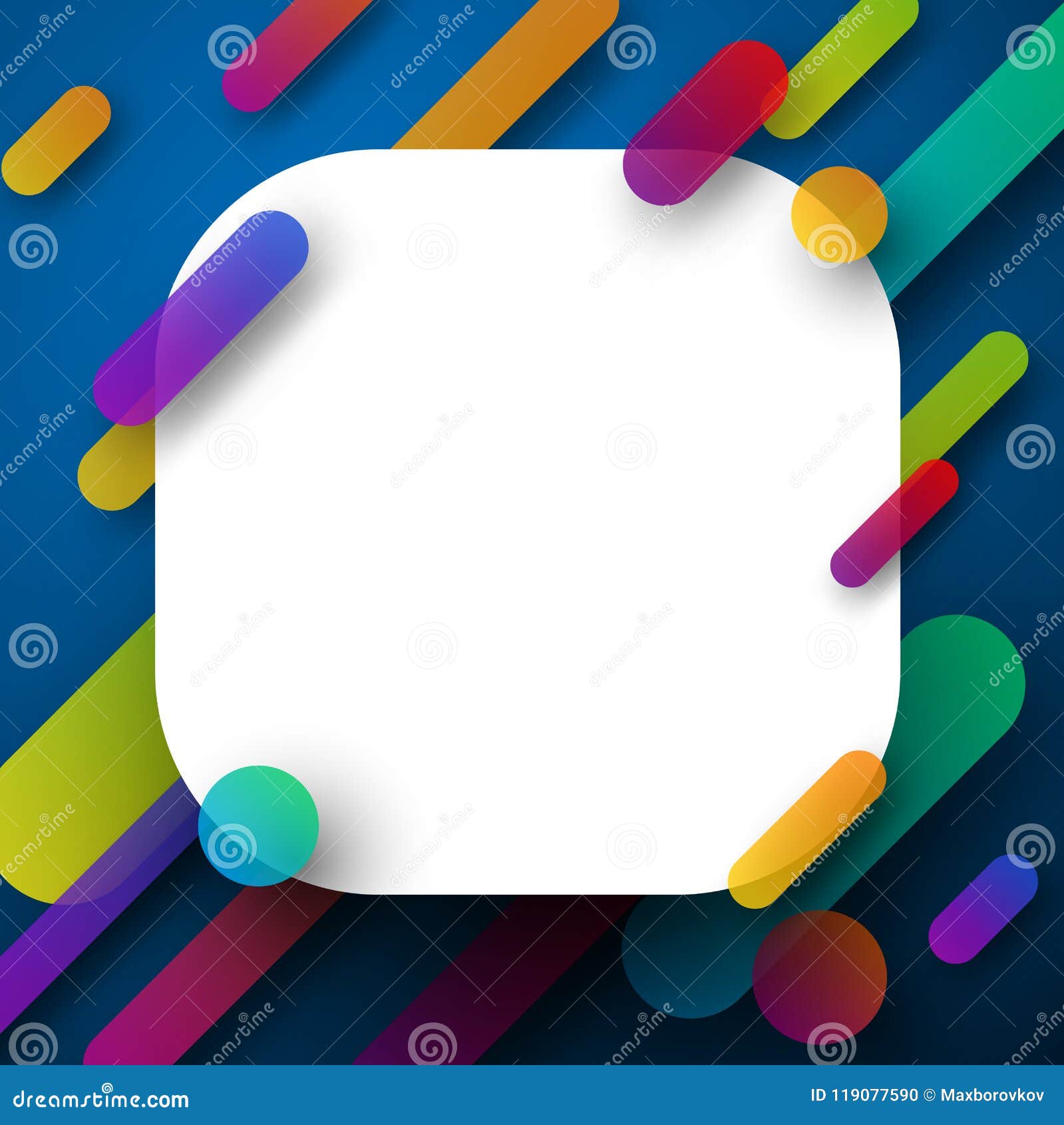 Colorful Rounded Background on Blue. Stock Vector - Illustration of ...