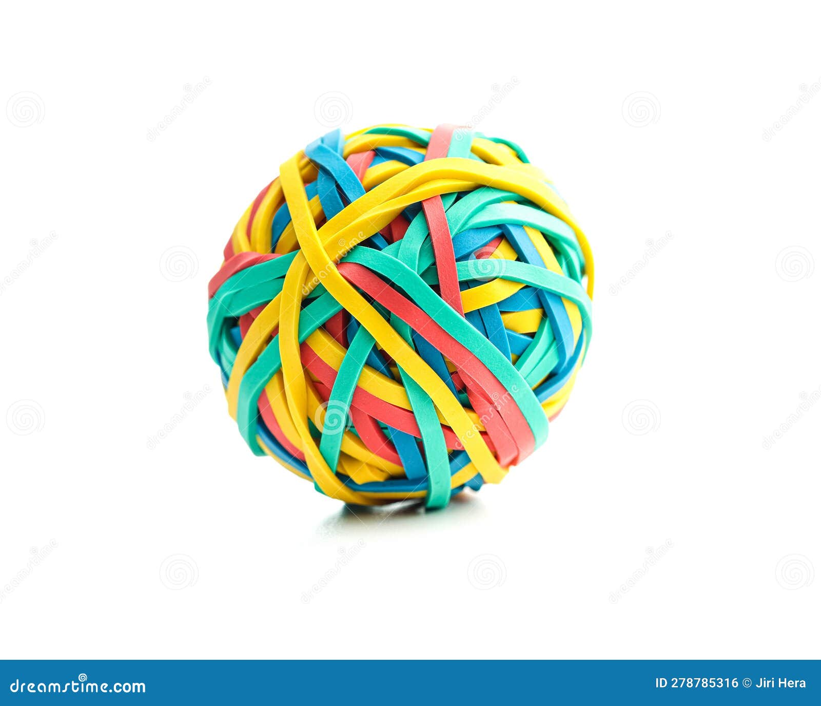 Colorful Rubber Bands Ball Isolated on White Background Stock Photo
