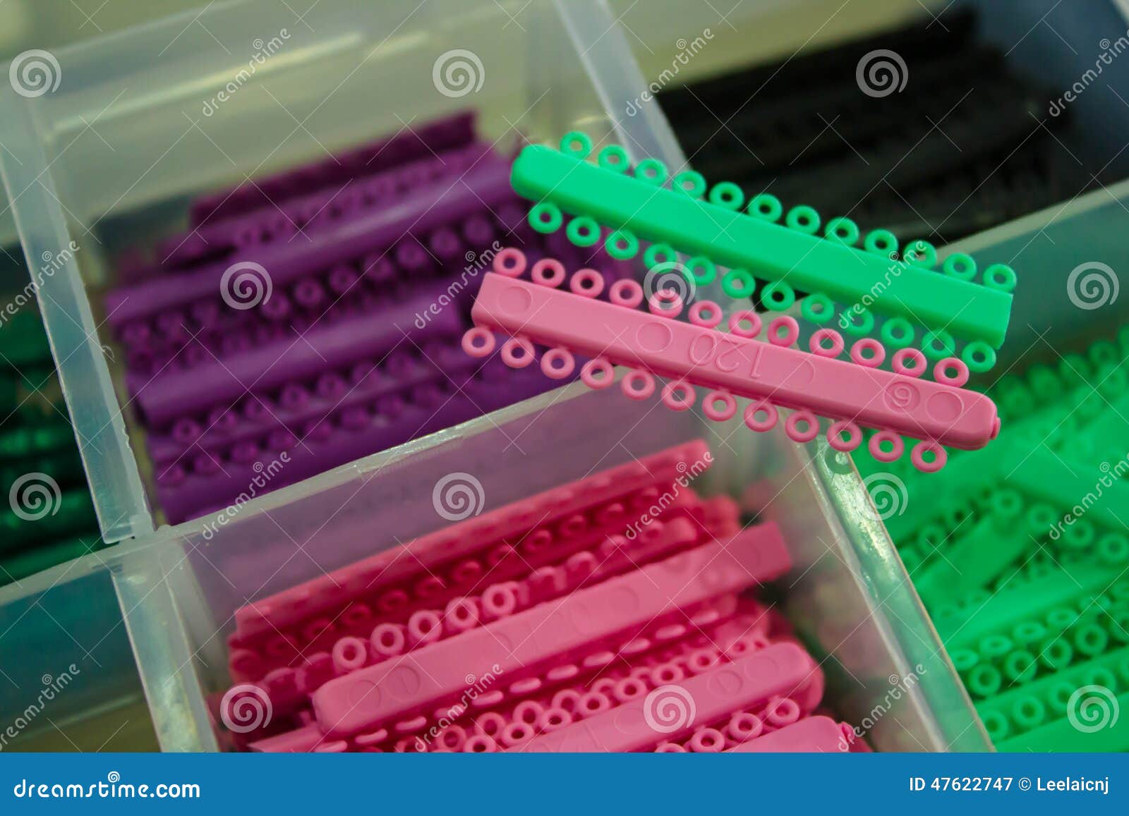 Colorful of Rubber, Orthodontic Braces on Teeth Stock Image Image of
