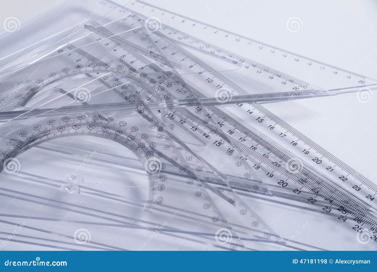 Plastic Rulers Mathematics School Homework Stock Photo 262755866