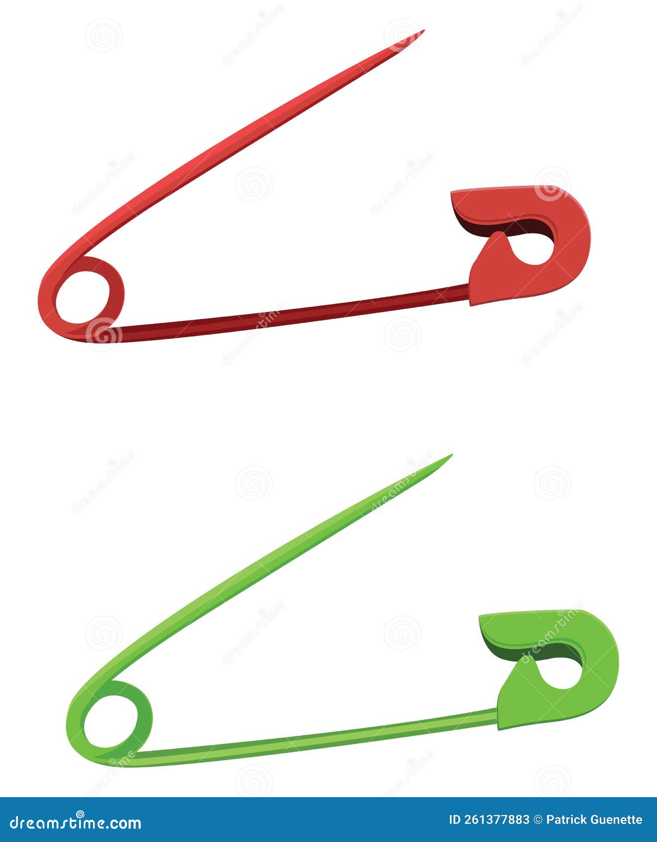 Colorful safety pin, icon stock vector. Illustration of vector 261377883
