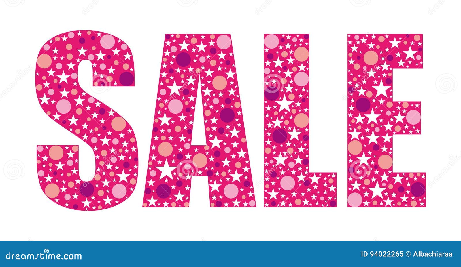 Colorful Sale Word. Pink Illustration. Stock Vector Illustration of