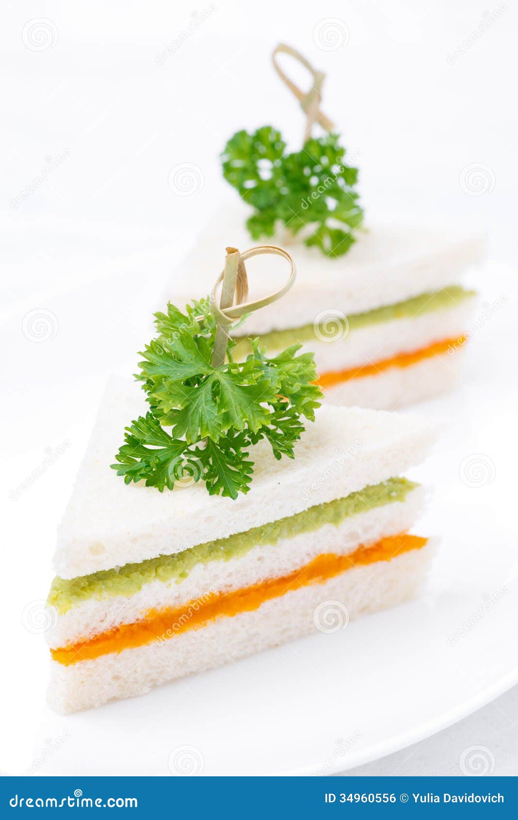 Colorful Sandwich with Vegetable Puree, Vertical Stock Photo Image of