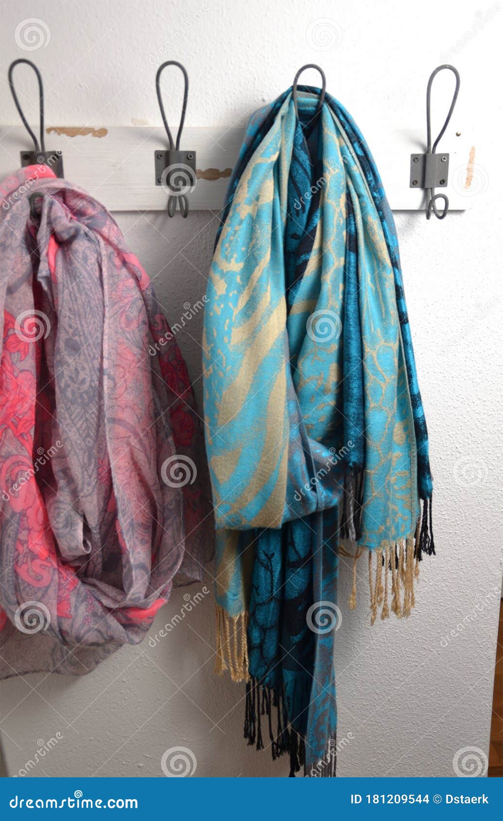 Colorful Scarves on a Wardrobe Stock Photo Image of scarf