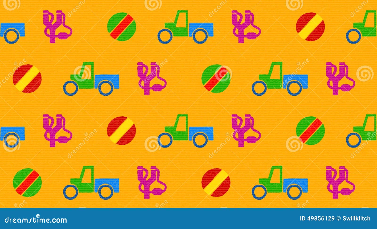 Colorful Seamless Pattern with Toys Stock Vector - Illustration of