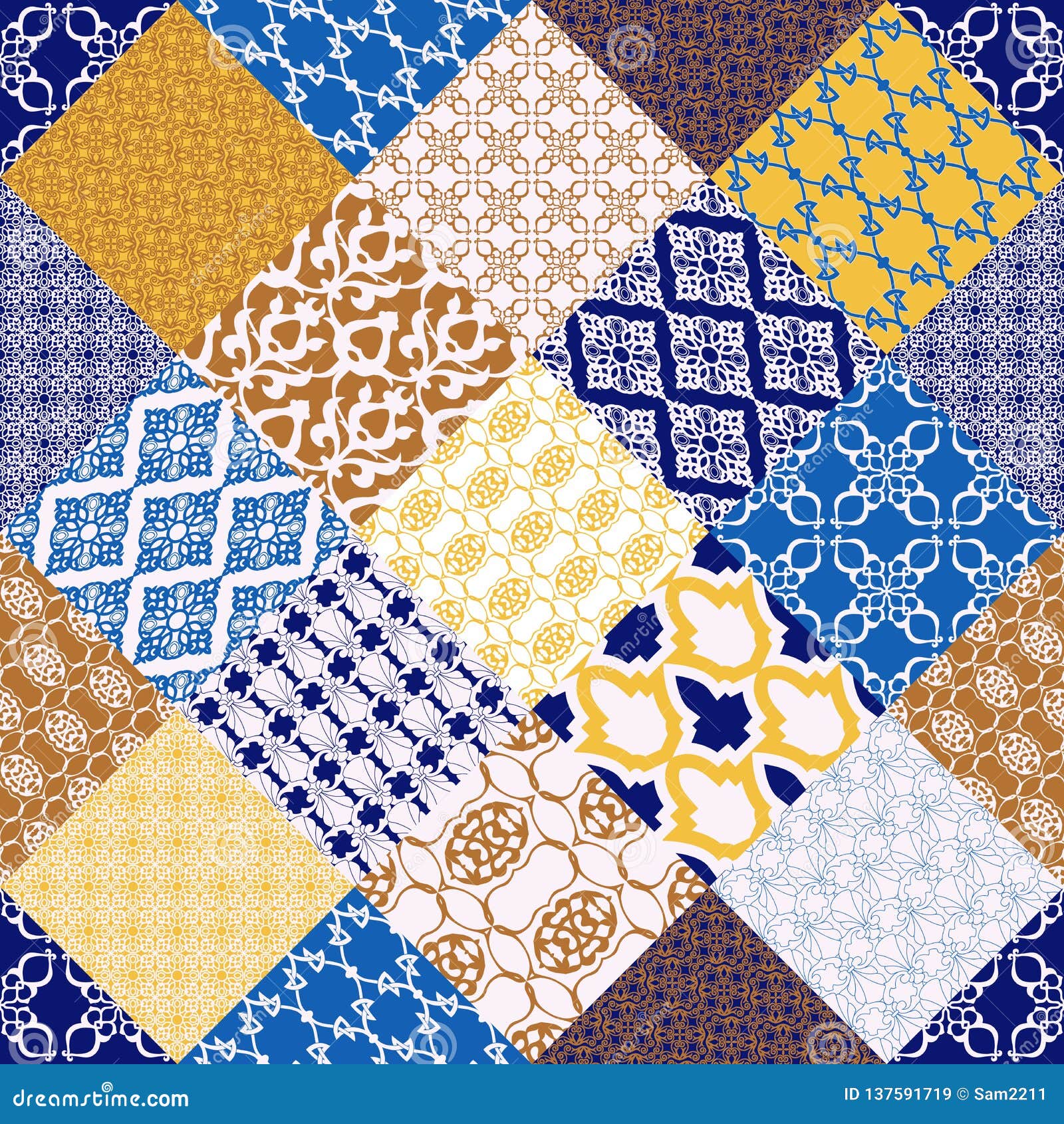 colorful seamless patternwith oriental motif.