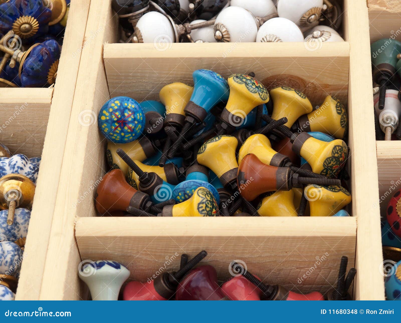 Colorful Selection of DIY Parts Knobs Stock Photo Image of