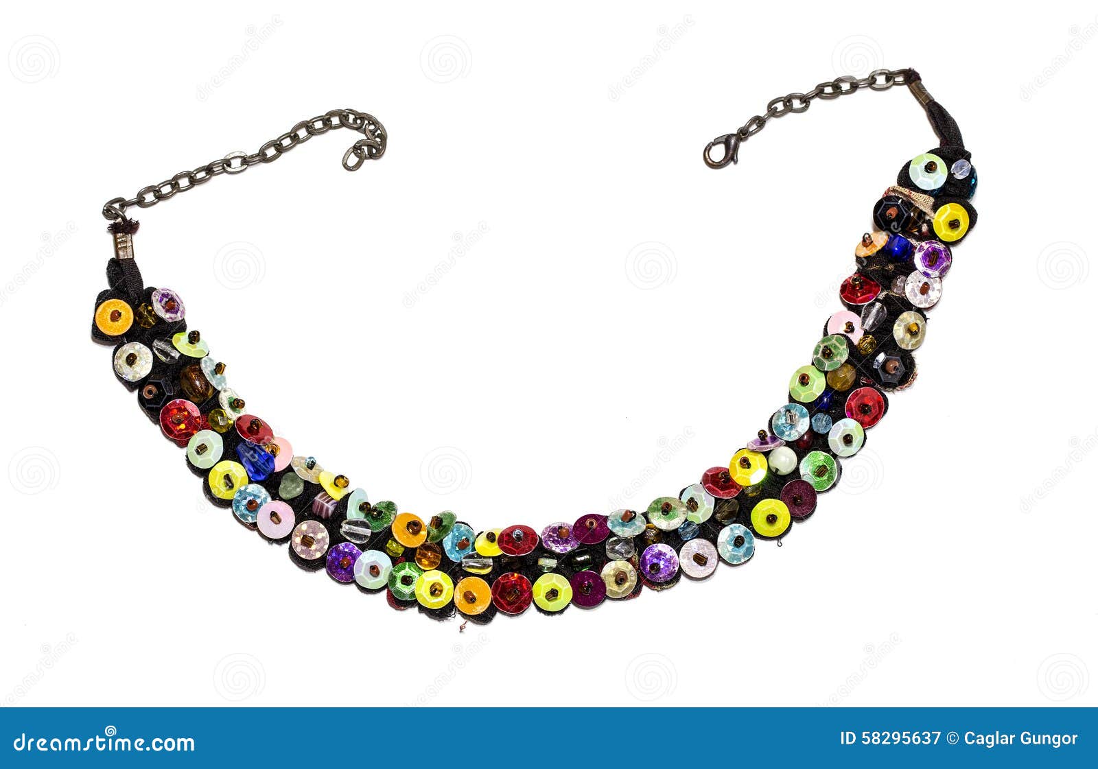 Colorful sequin necklace stock image. Image of background 58295637