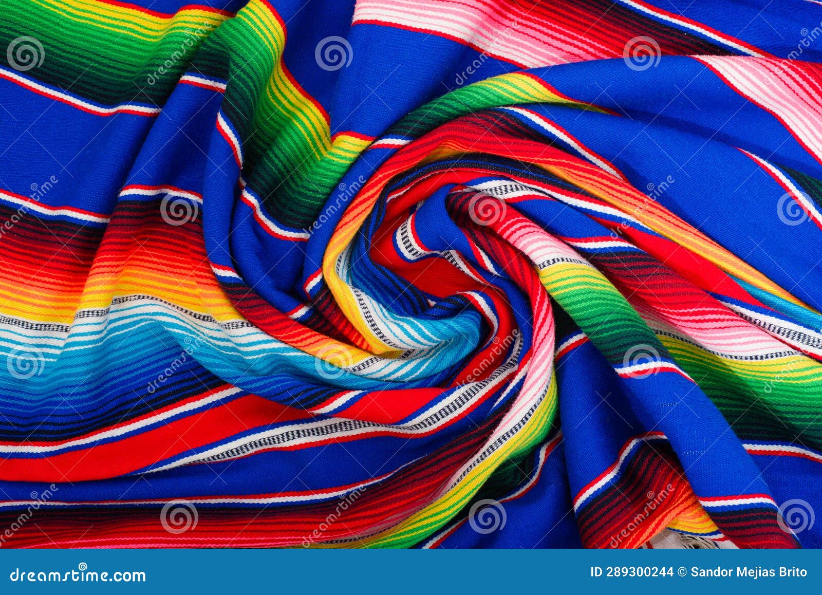 Colorful Serape. Typical Colorful Fabric from Mexico Stock Photo