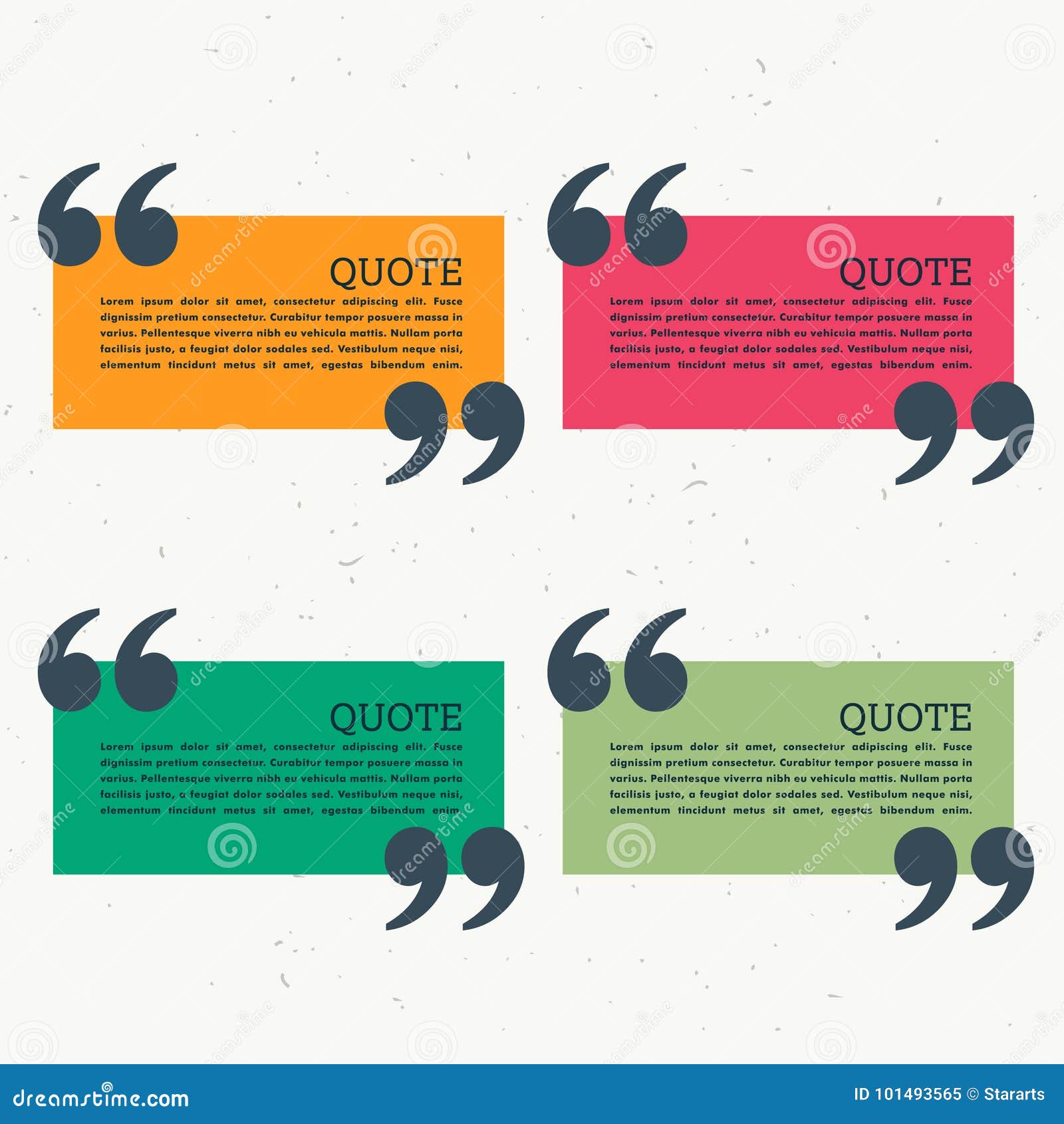 colorful set of four quotation marks