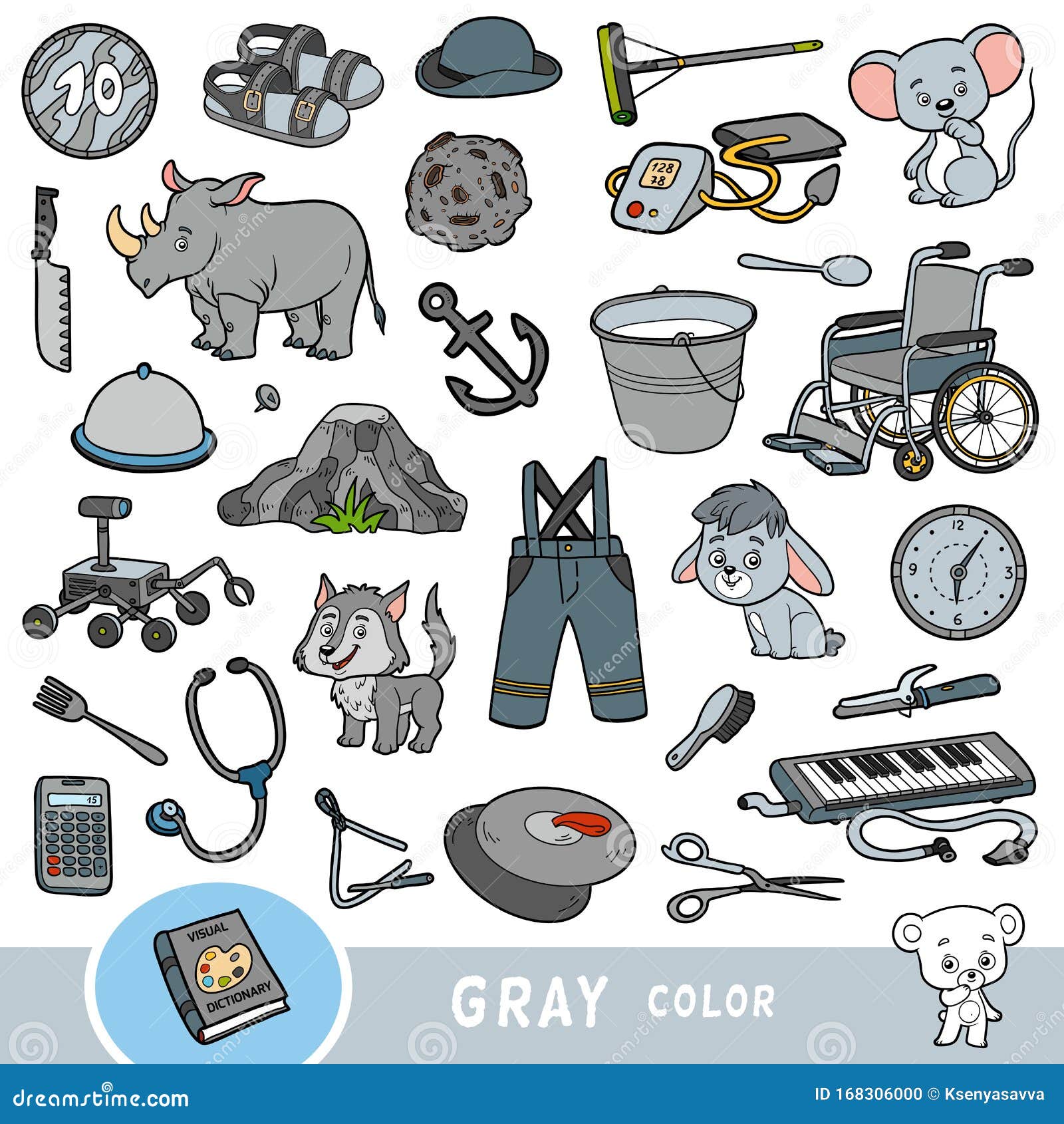 https://thumbs.dreamstime.com/z/colorful-set-gray-color-objects-visual-dictionary-children-basic-colors-colorful-set-gray-color-objects-visual-168306000.jpg