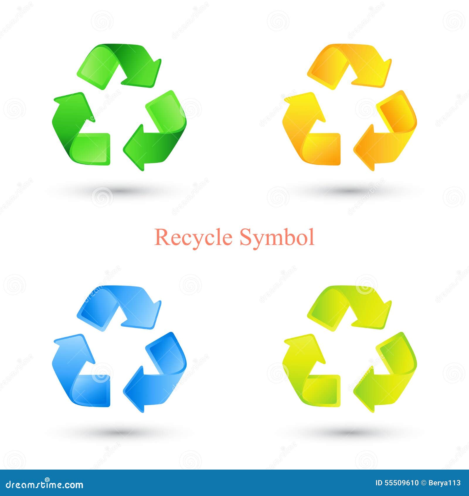 Colorful Set of Recycle Signs. Vector Illustration Stock Vector ...
