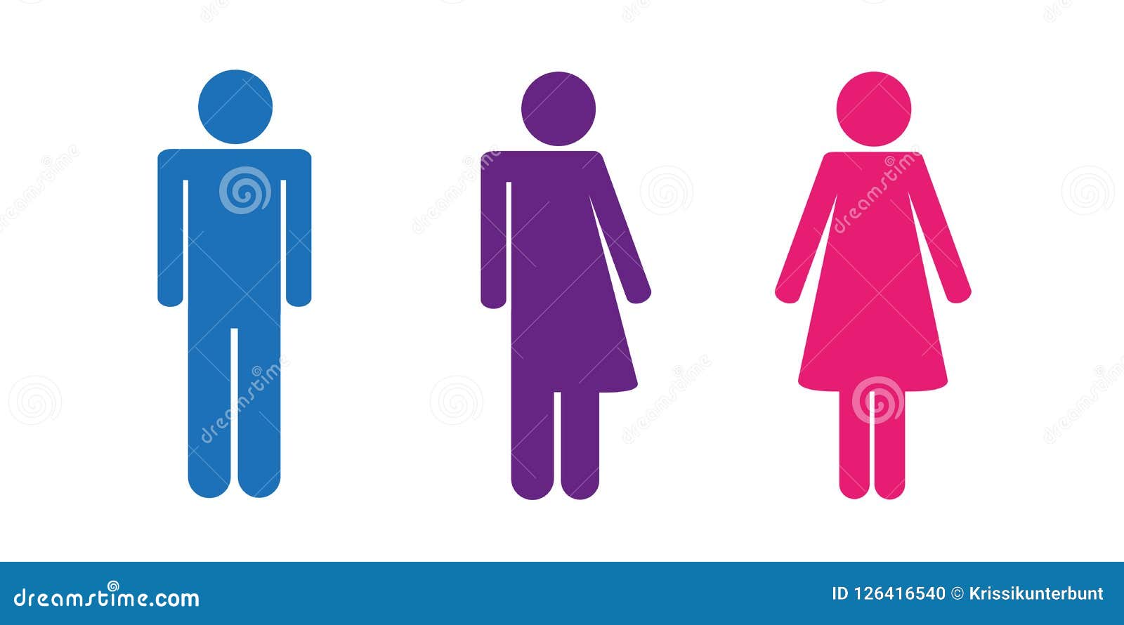 colorful set of restroom icons including gender neutral icon pictogram