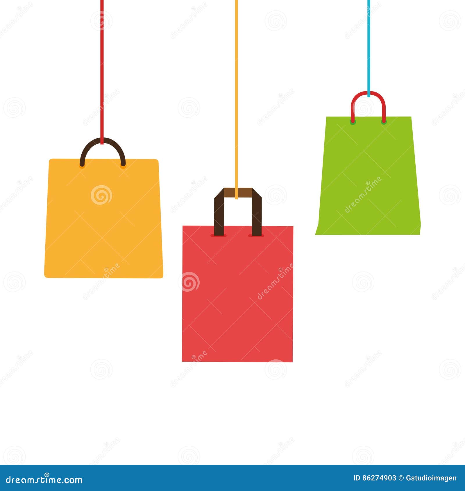 Colorful Shopping Bags Hanging Icon Design Stock Vector - Illustration ...