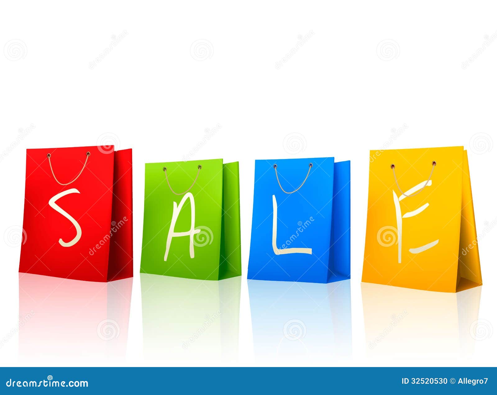 Colorful Shopping Bags with SALE on Them. Concept Stock Vector ...