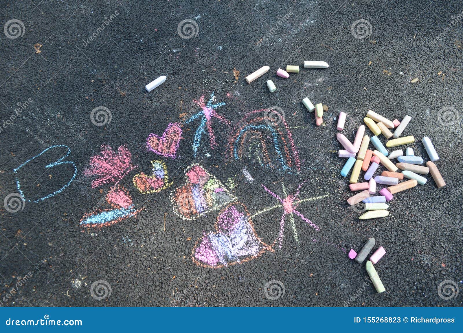 colorful sidewalk chalk sketch