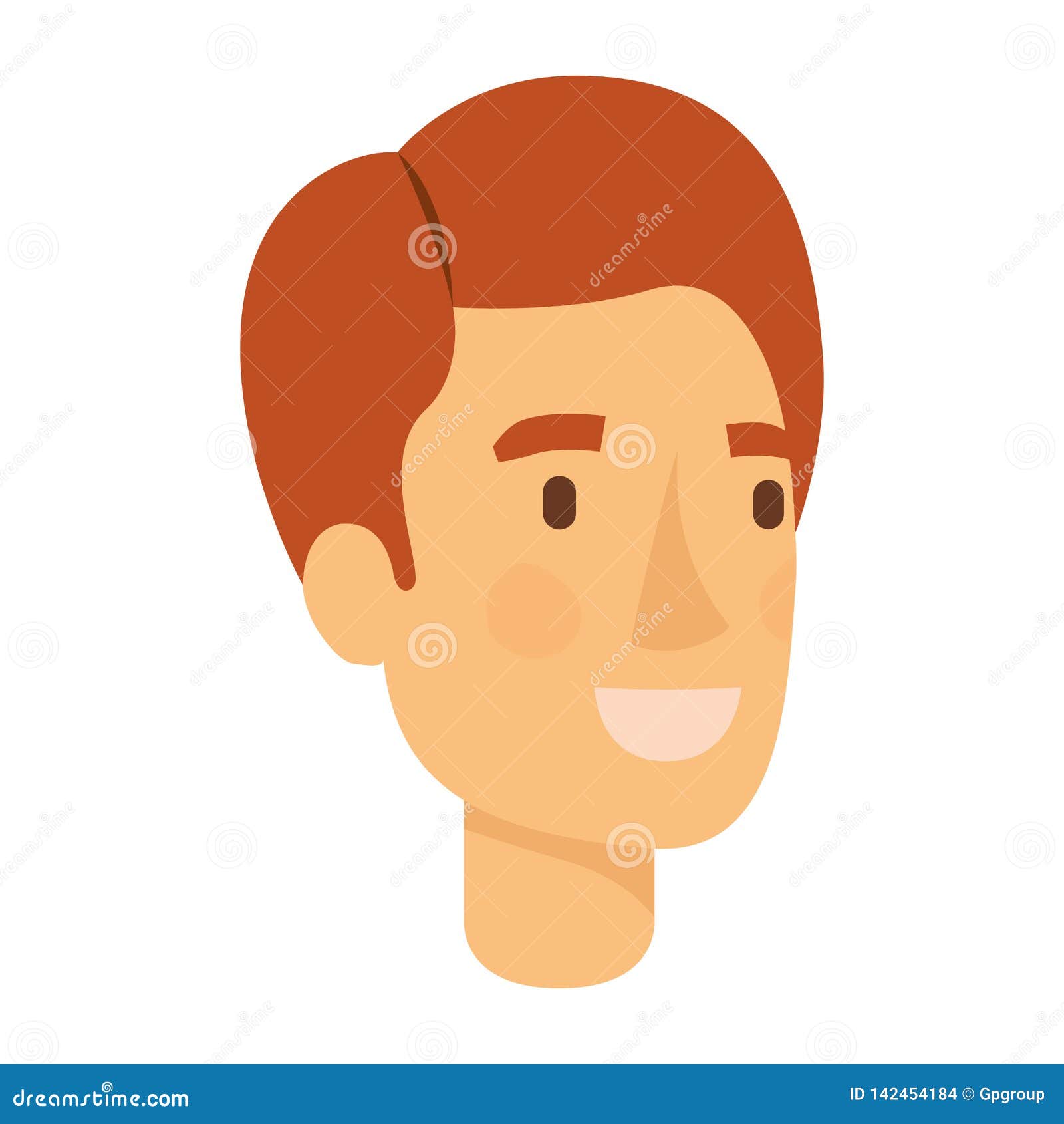 Colorful Silhouette of Man Face with Red Hair and Smiling Stock Vector ...