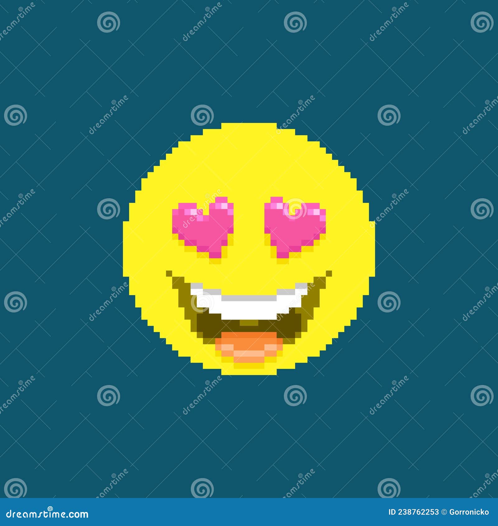 Heart eyes face round line emoji in love Vector Image