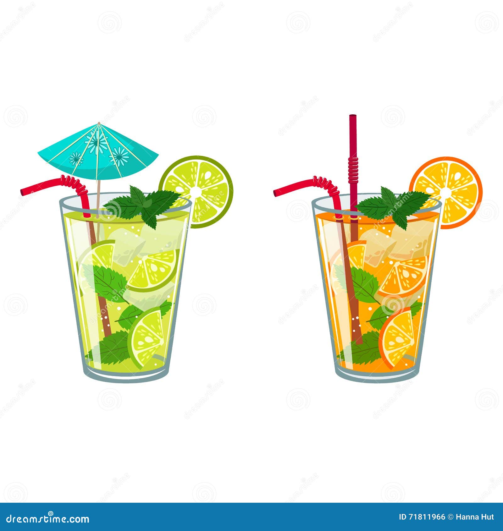 Colorful Sketch of Alcohol Cocktails and Other Drinks Stock Vector