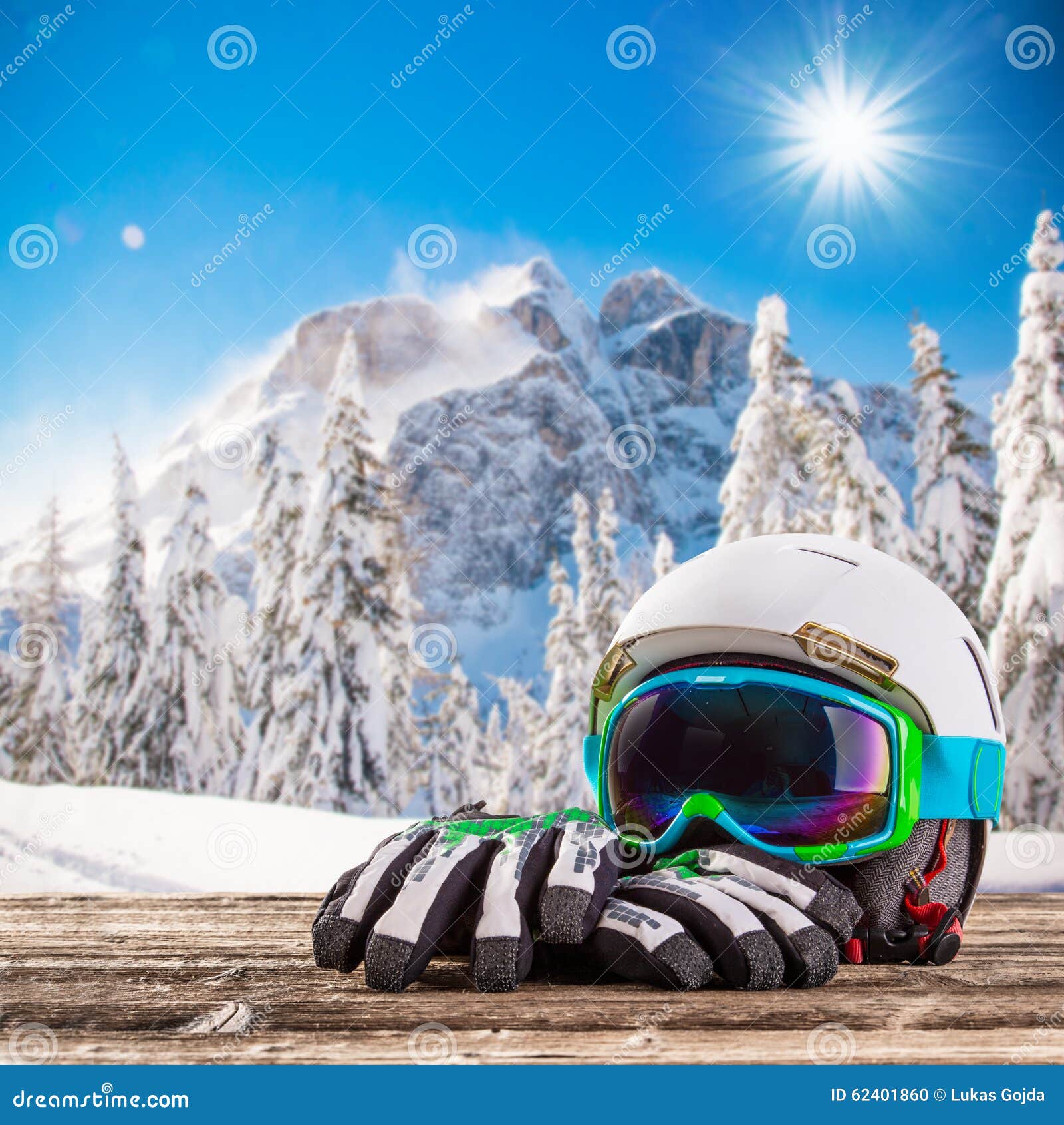 Colorful ski glasses stock photo. Image of landscape 62401860