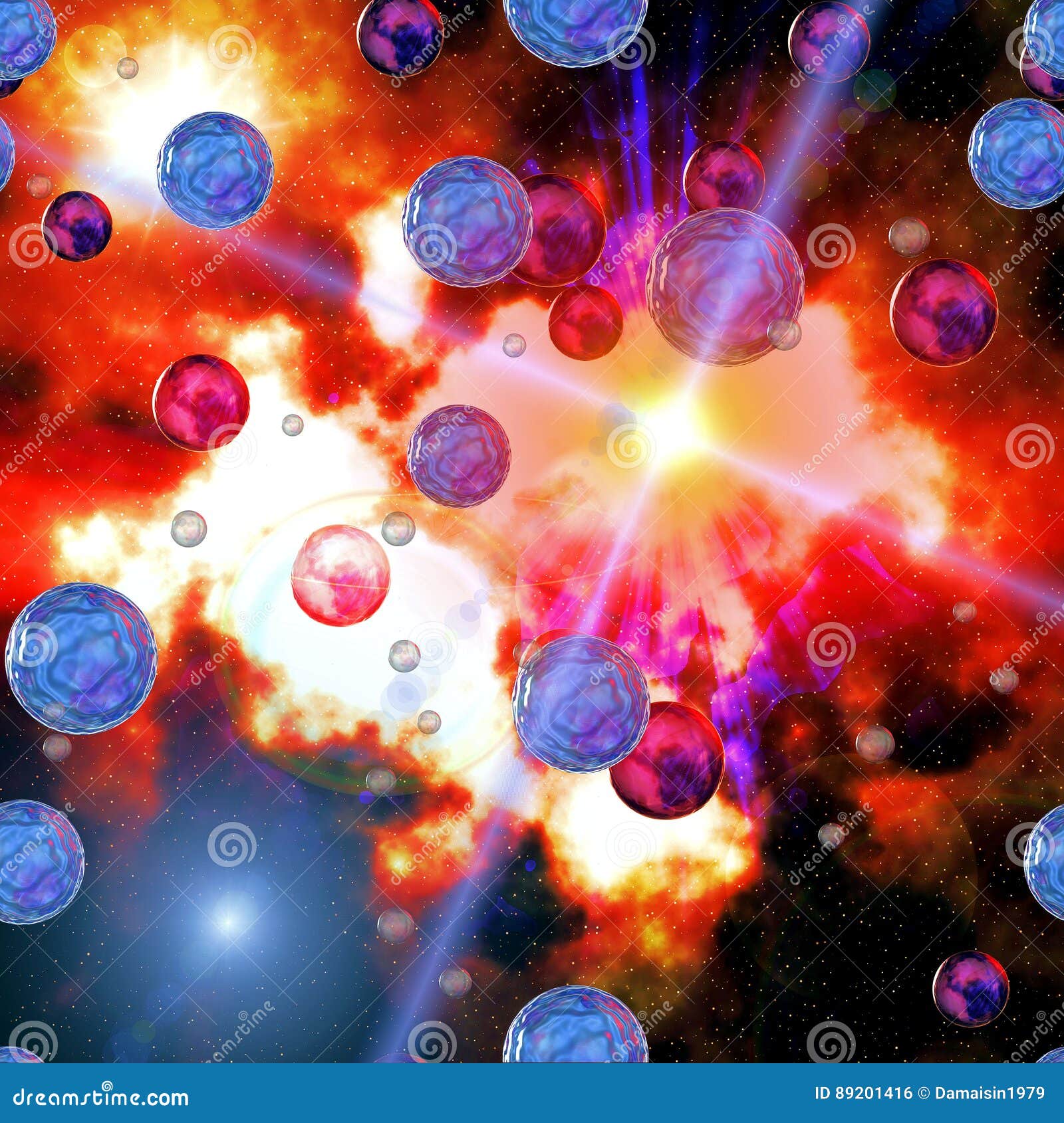 colorful sky and planets