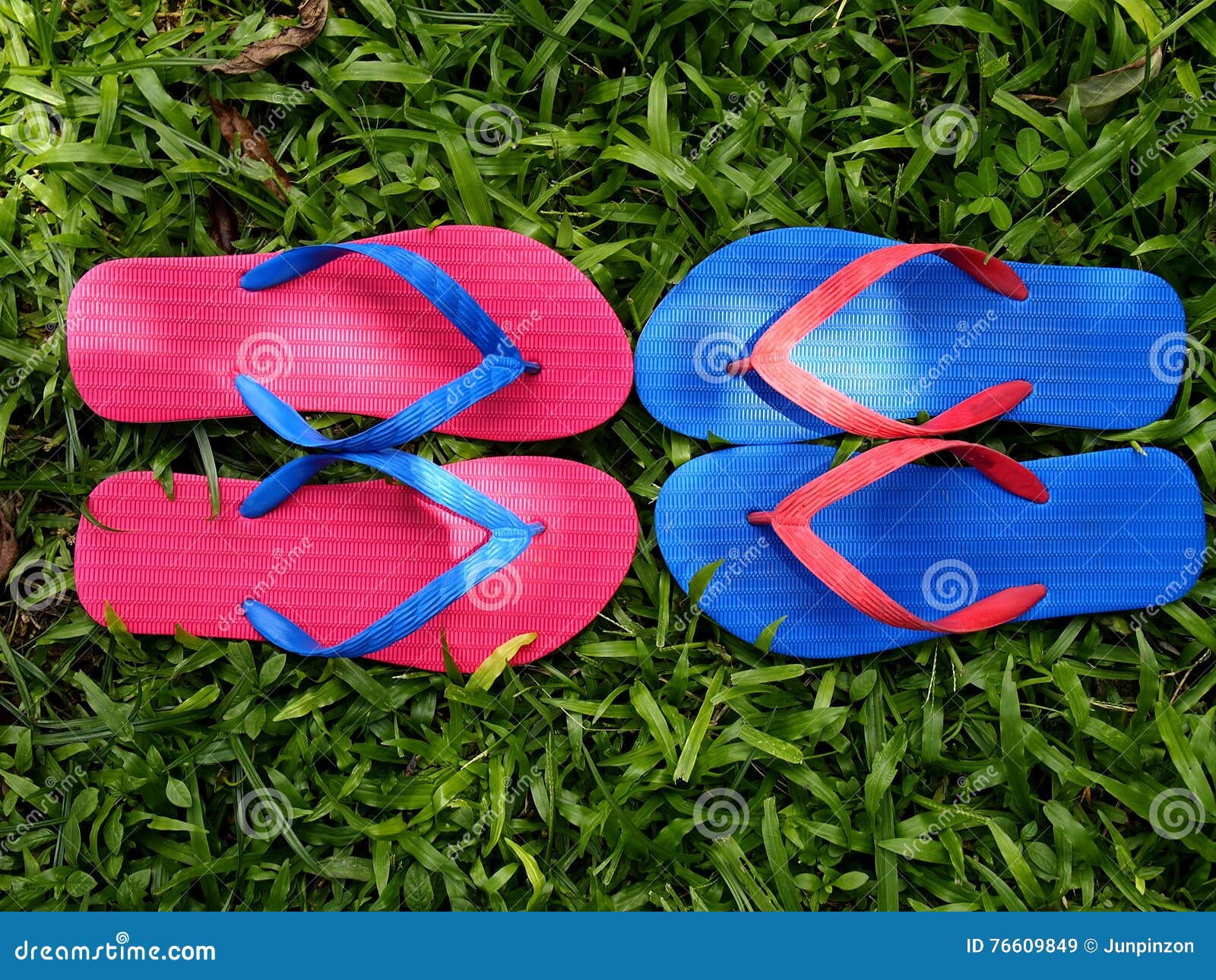 Colorful Slippers Or Flip Flops Stock Image - Image of blue, sole: 76609849