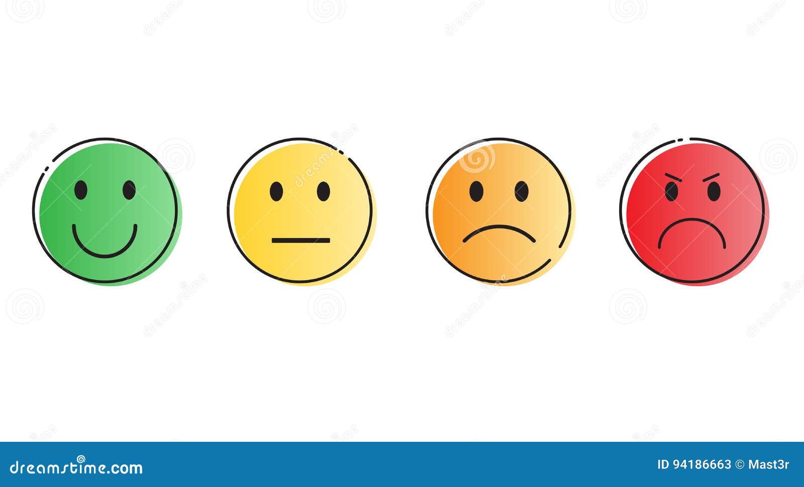 colorful smiling cartoon face people emotion icon set