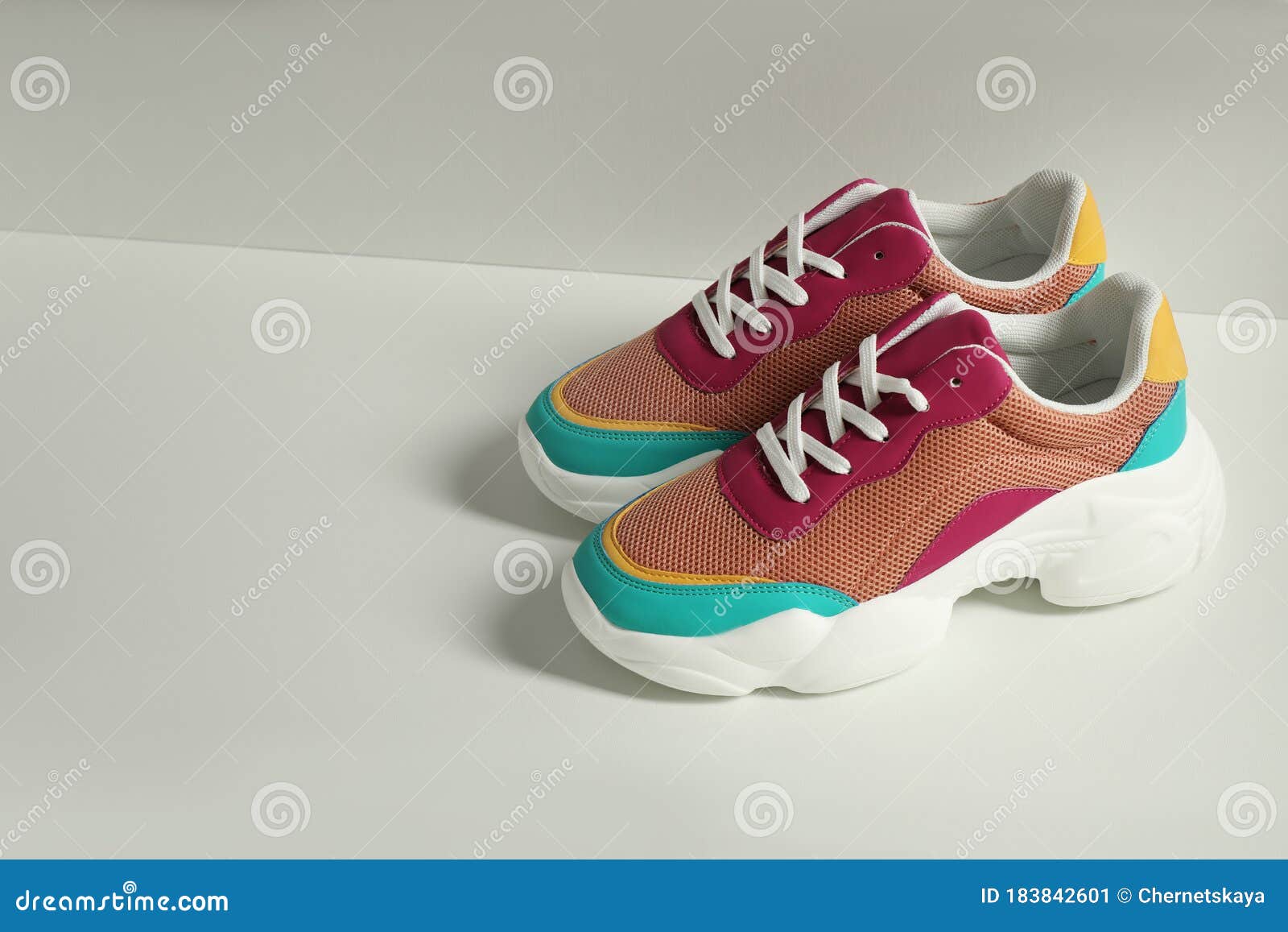 Colorful Sneakers in Drawer. Footwear Storage Stock Image Image of
