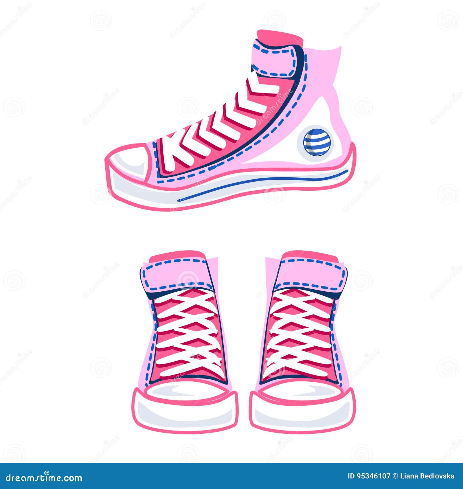 Colorful sneakers set stock vector. Illustration of active - 95346107