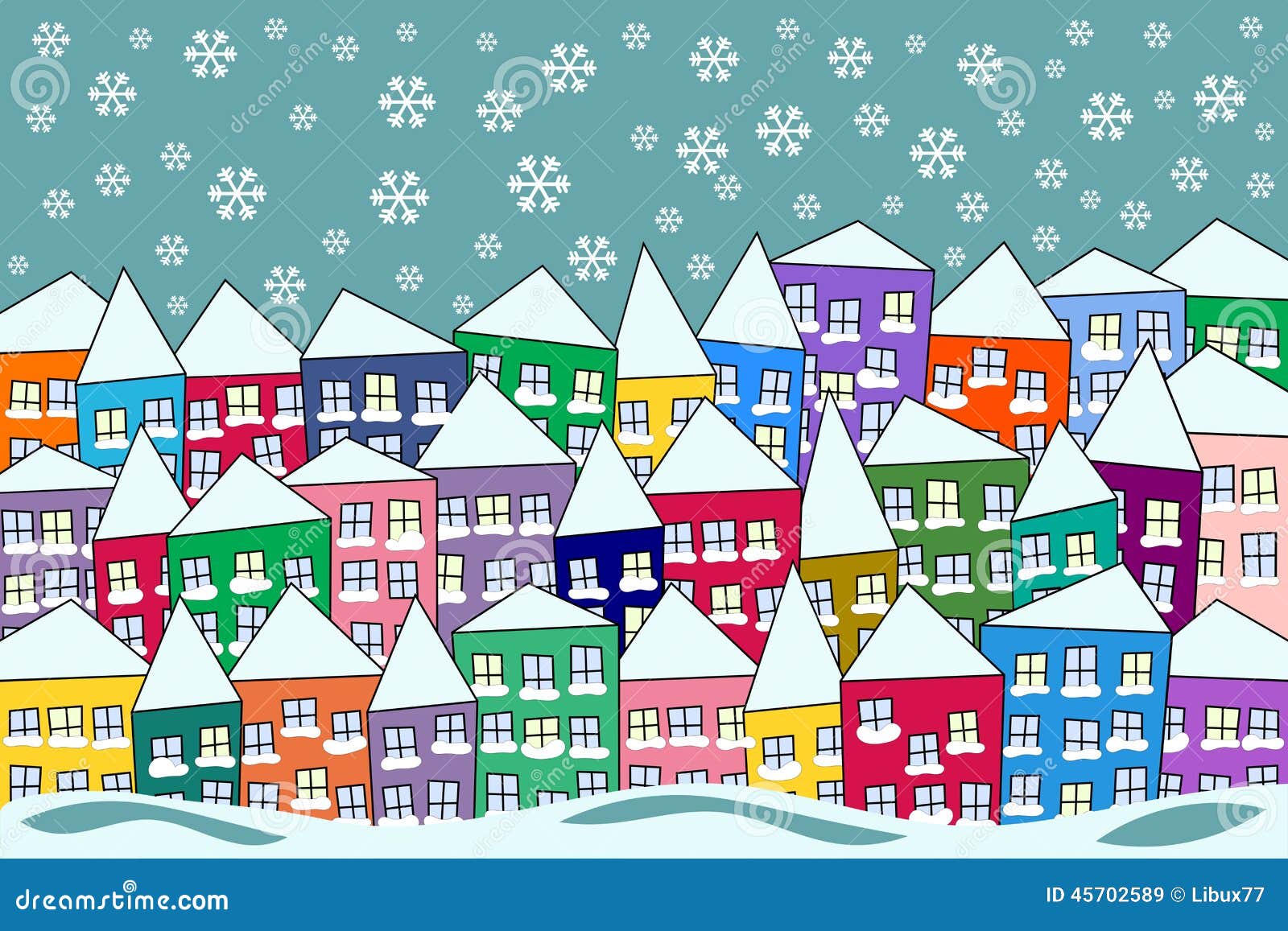 snowy village clipart - photo #5