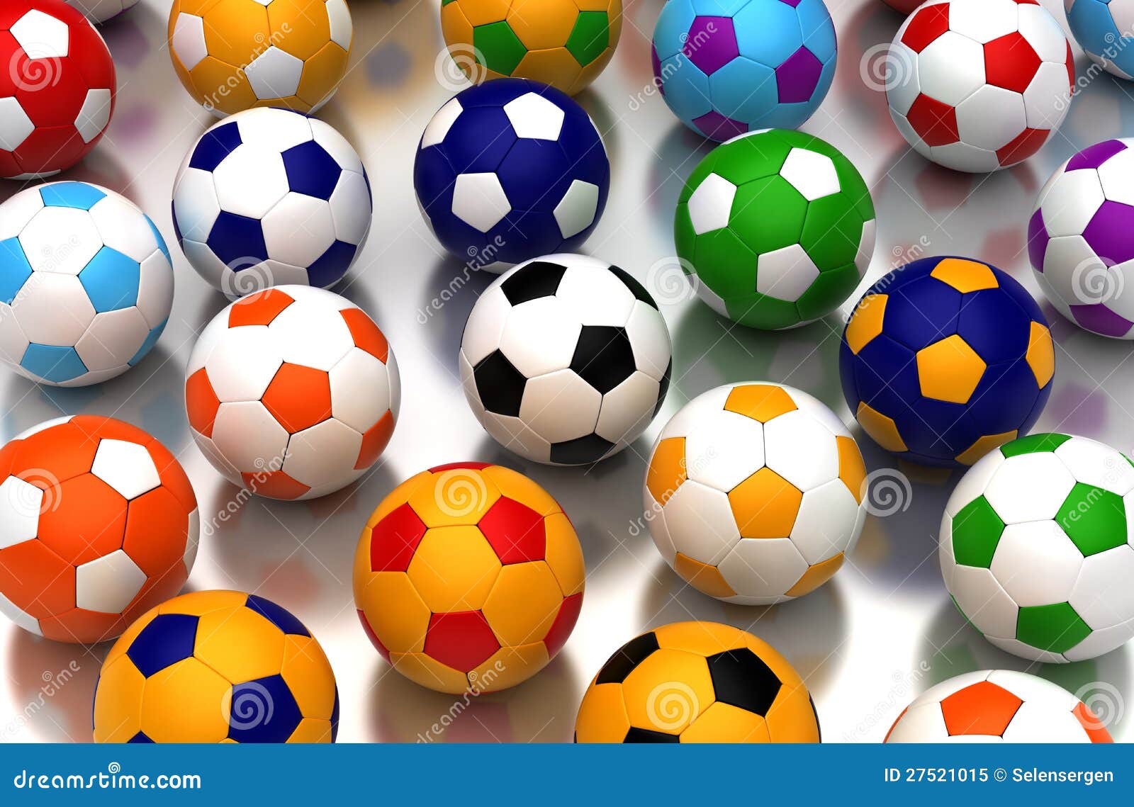 Colorful Soccer Balls Royalty Free Stock Photo - Image: 27521015