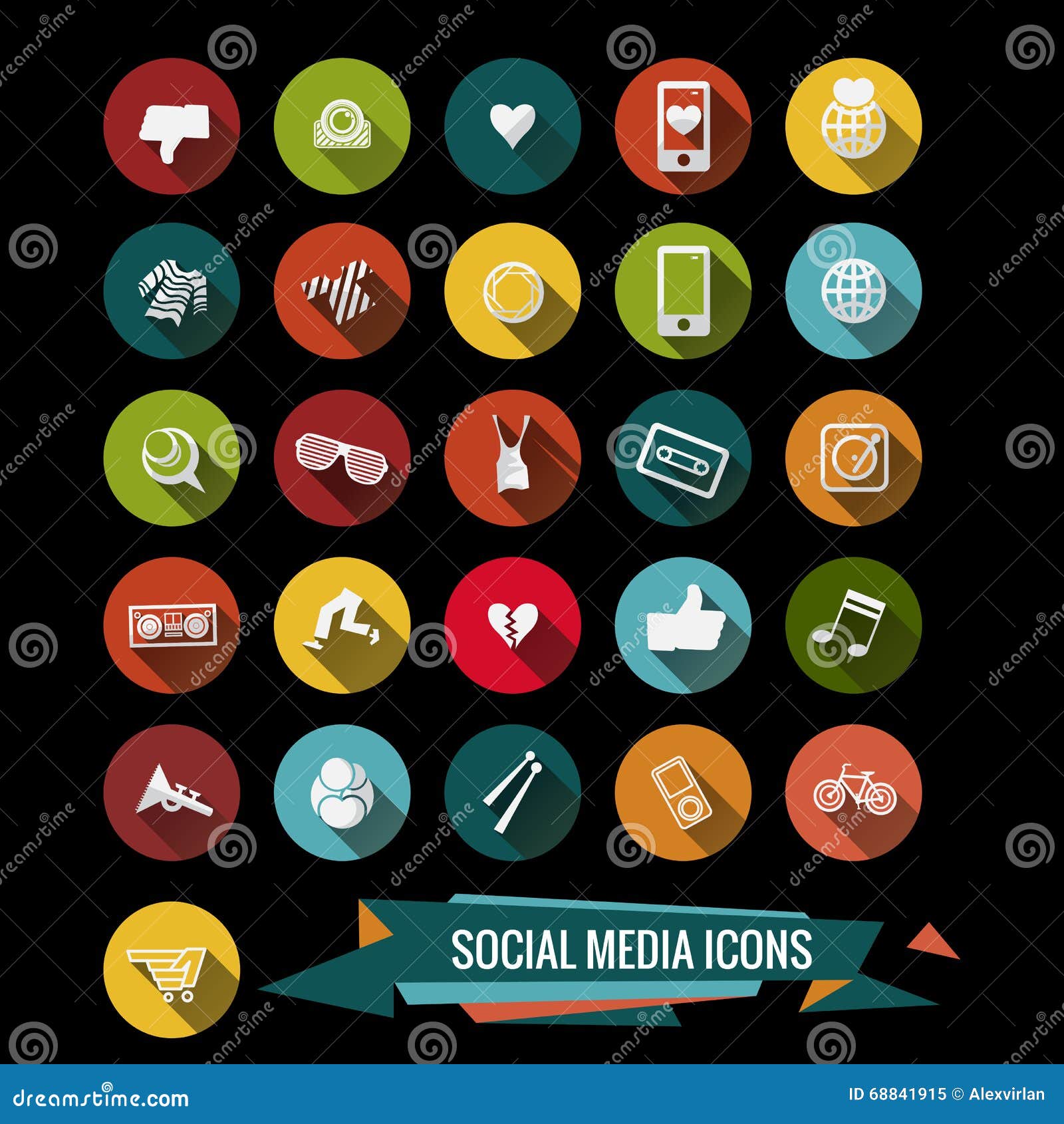 colorful social media icons stock vector illustration of social media icons eps