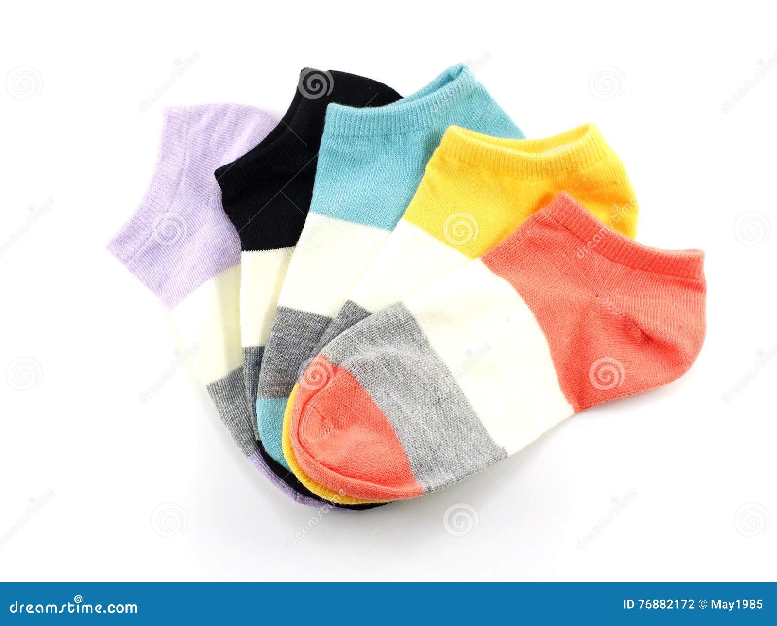Colorful of Socks Isolate on White Background Stock Photo - Image of