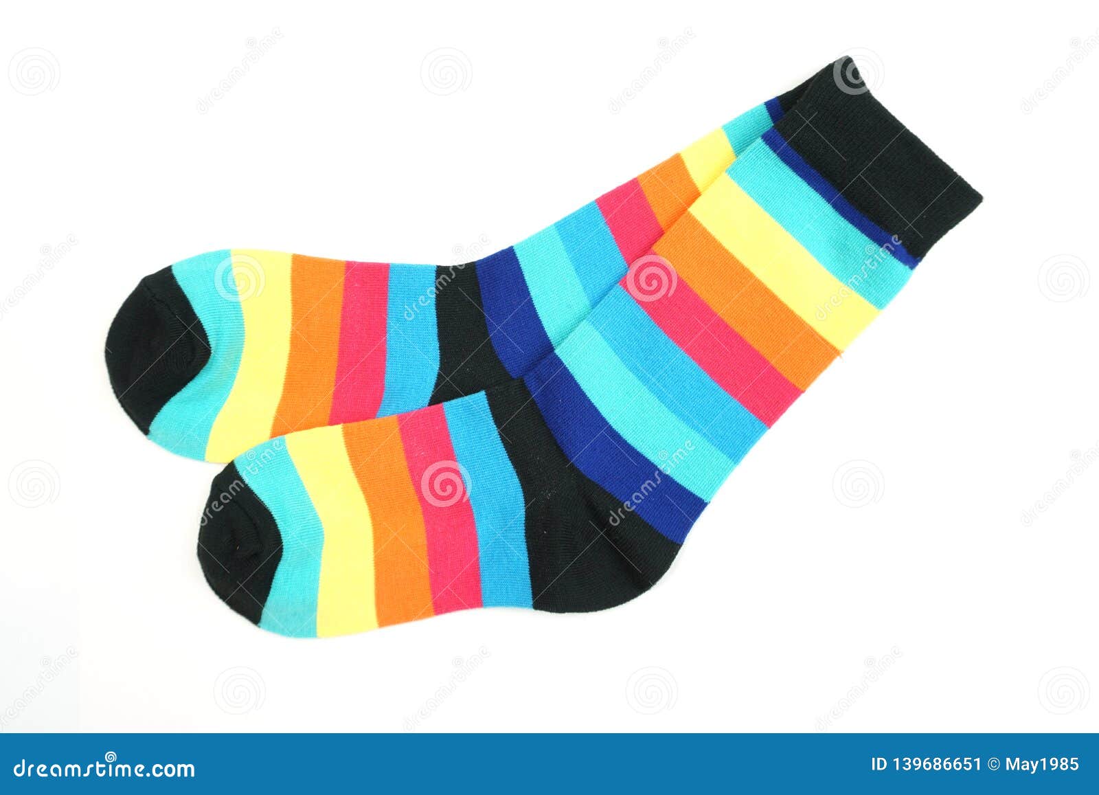 Colorful Socks Isolated on White Background Stock Image - Image of ...