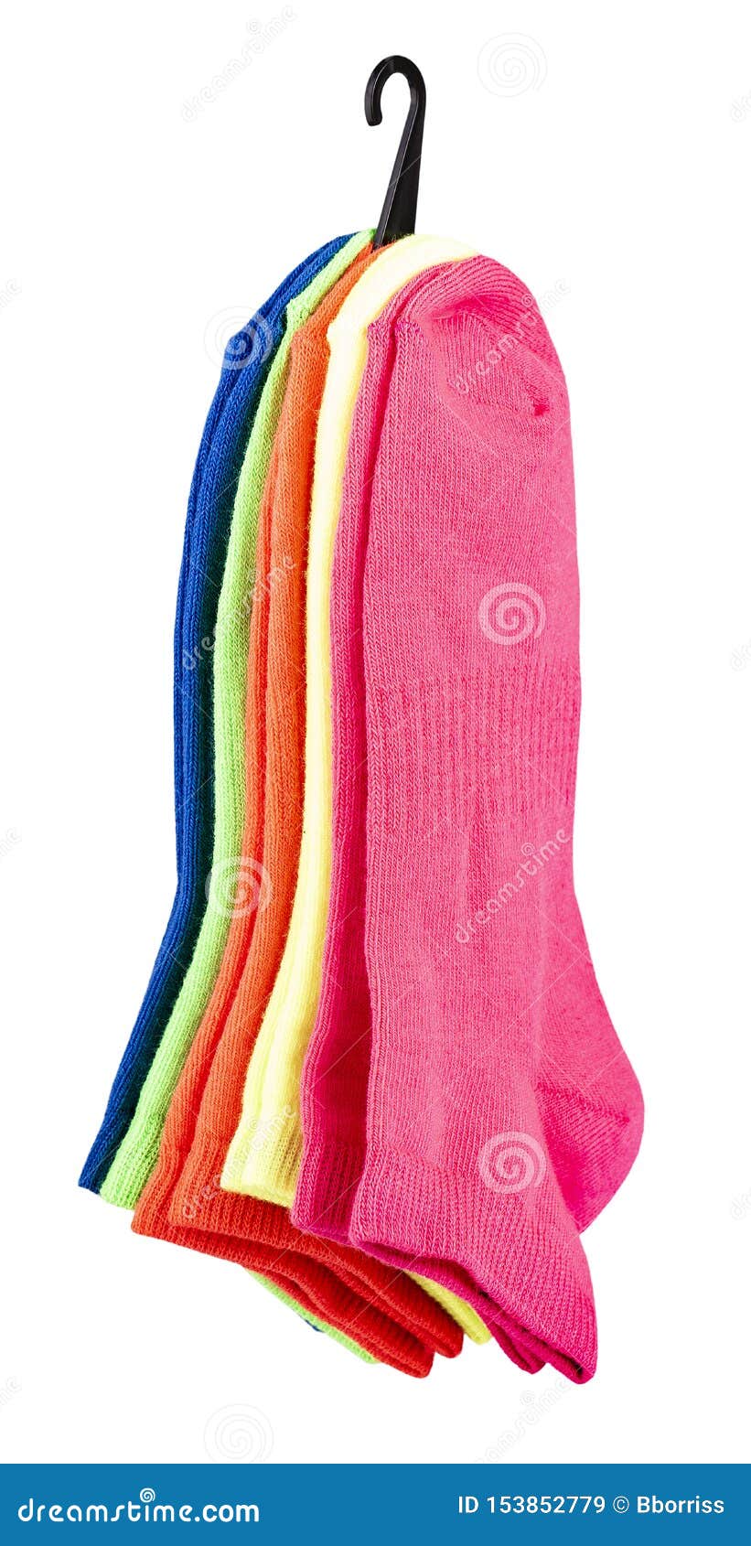 The Colorful Socks Isolated on White Background Stock Image - Image of