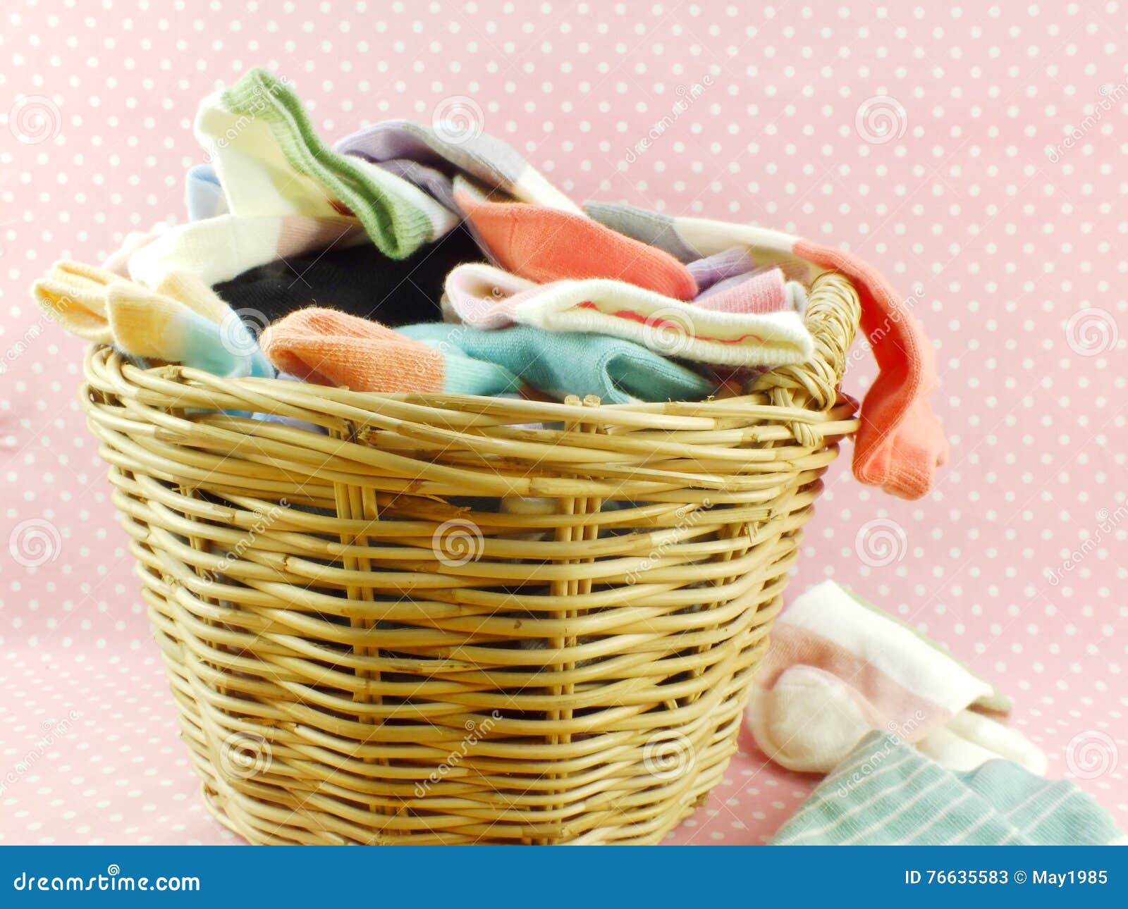 Colorful Socks and Laundry Basket Stock Image Image of fabric, casual