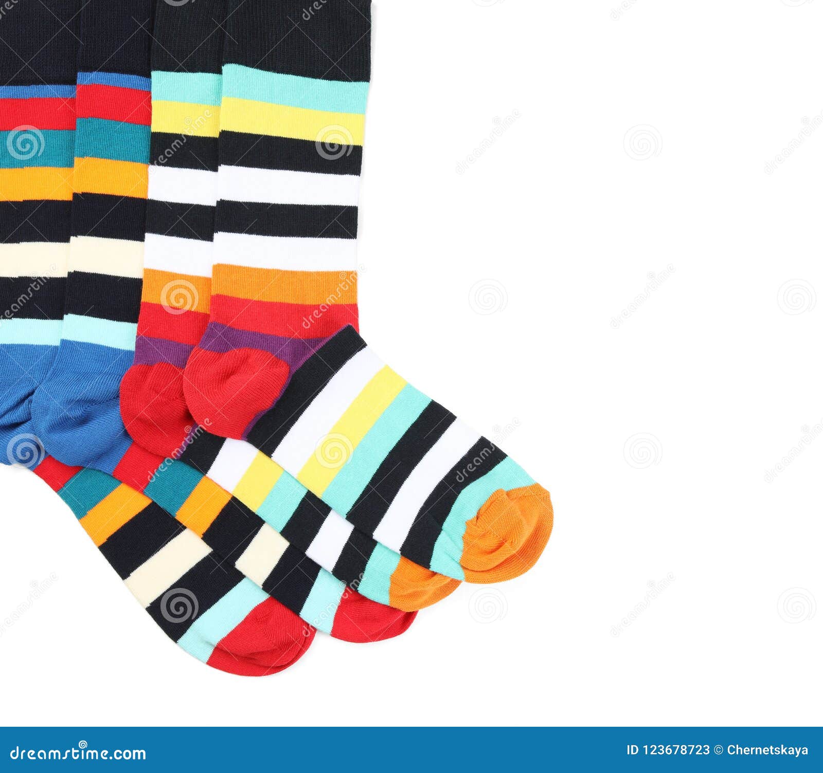 Colorful Socks on White Background Stock Image - Image of beauty ...